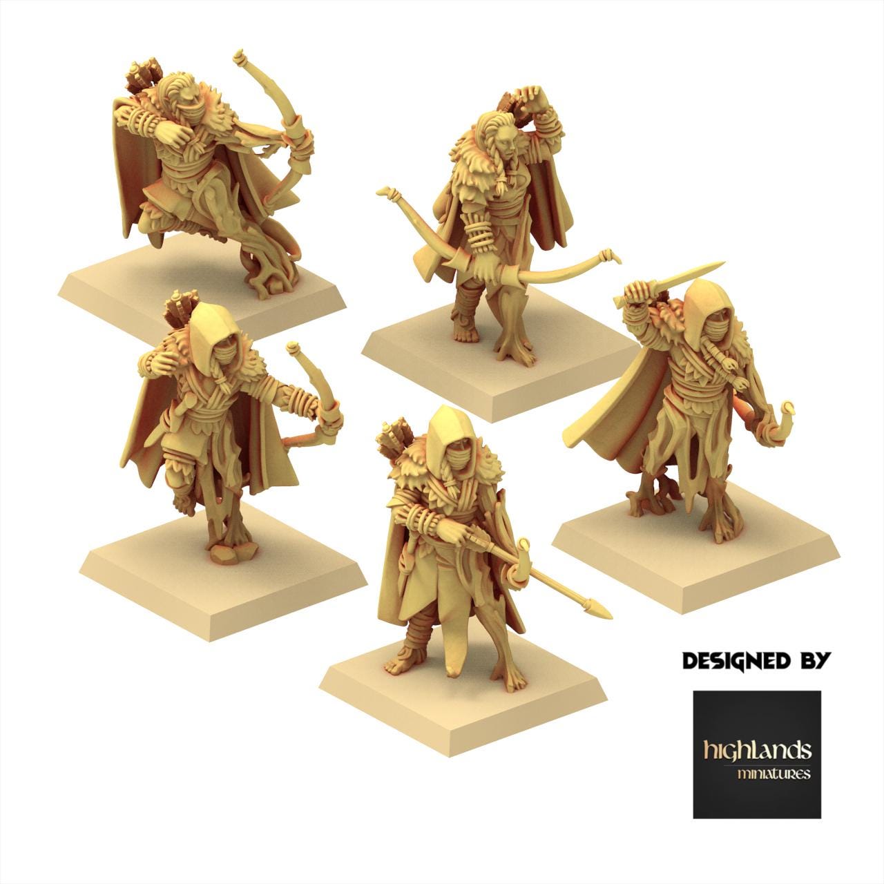 Sylvan Elves - Feral Scouts - Feral - Highlands Miniatures