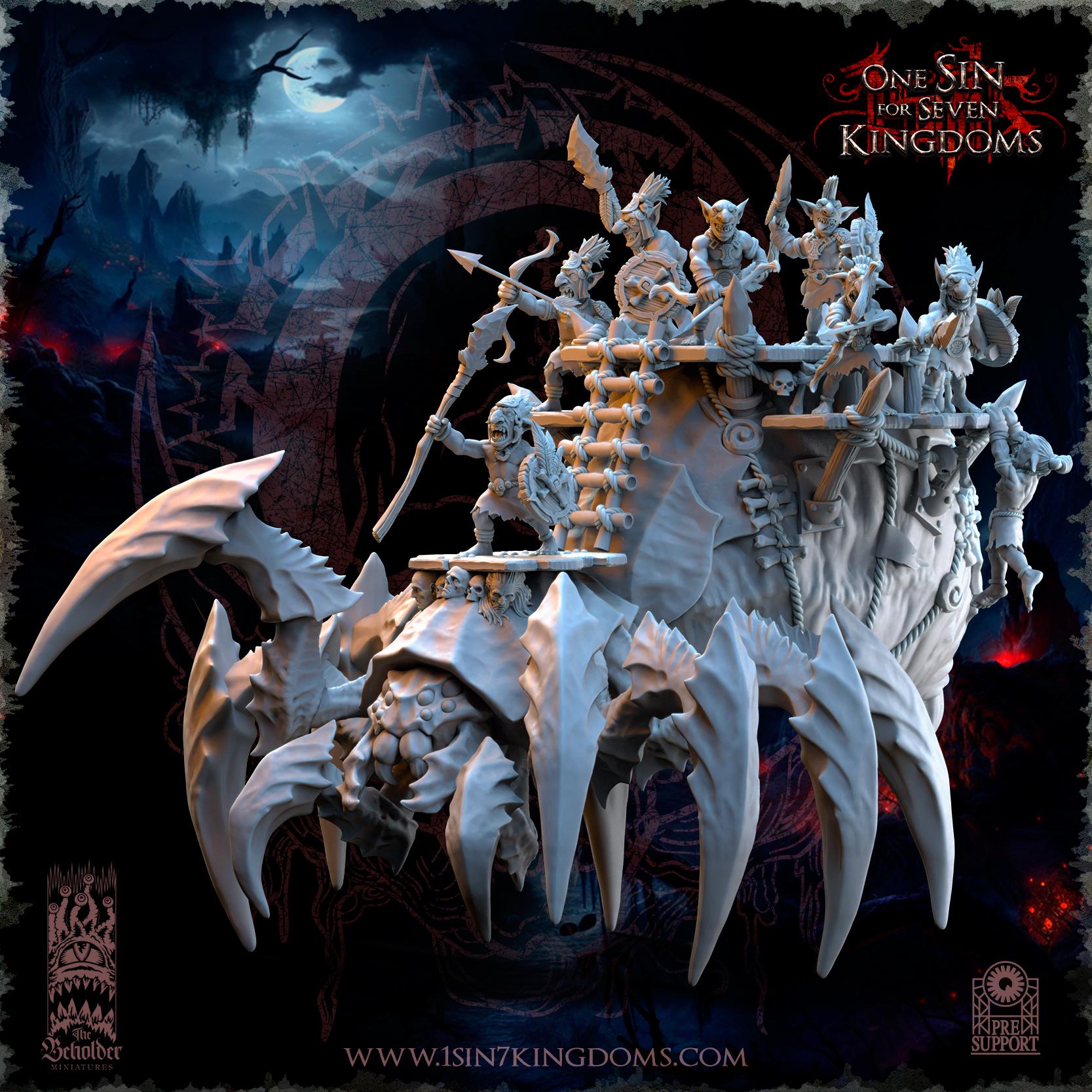 Orc & Goblin - Goblins Behemoth Spider - The Black horde - The Beholder Miniatures