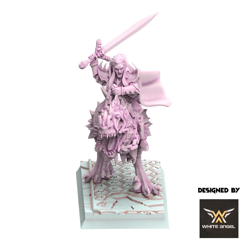 Dark Elves - Dark Lord on Raptor - Slaves of Darkness - White Angel Miniatures