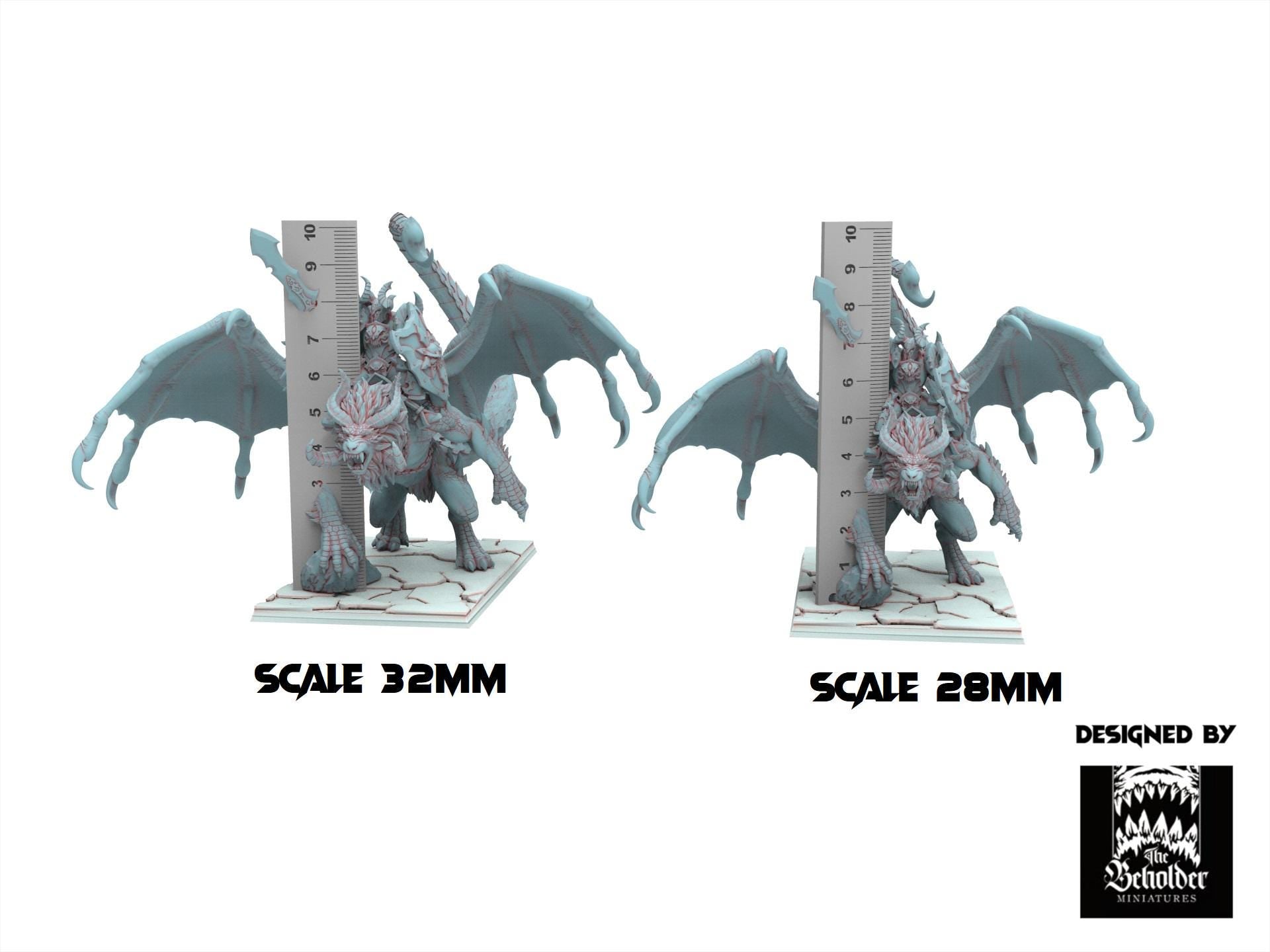 Fantasy Chaos - Vrolok on Manticore - Realms of Mayhem - Beholder Miniature