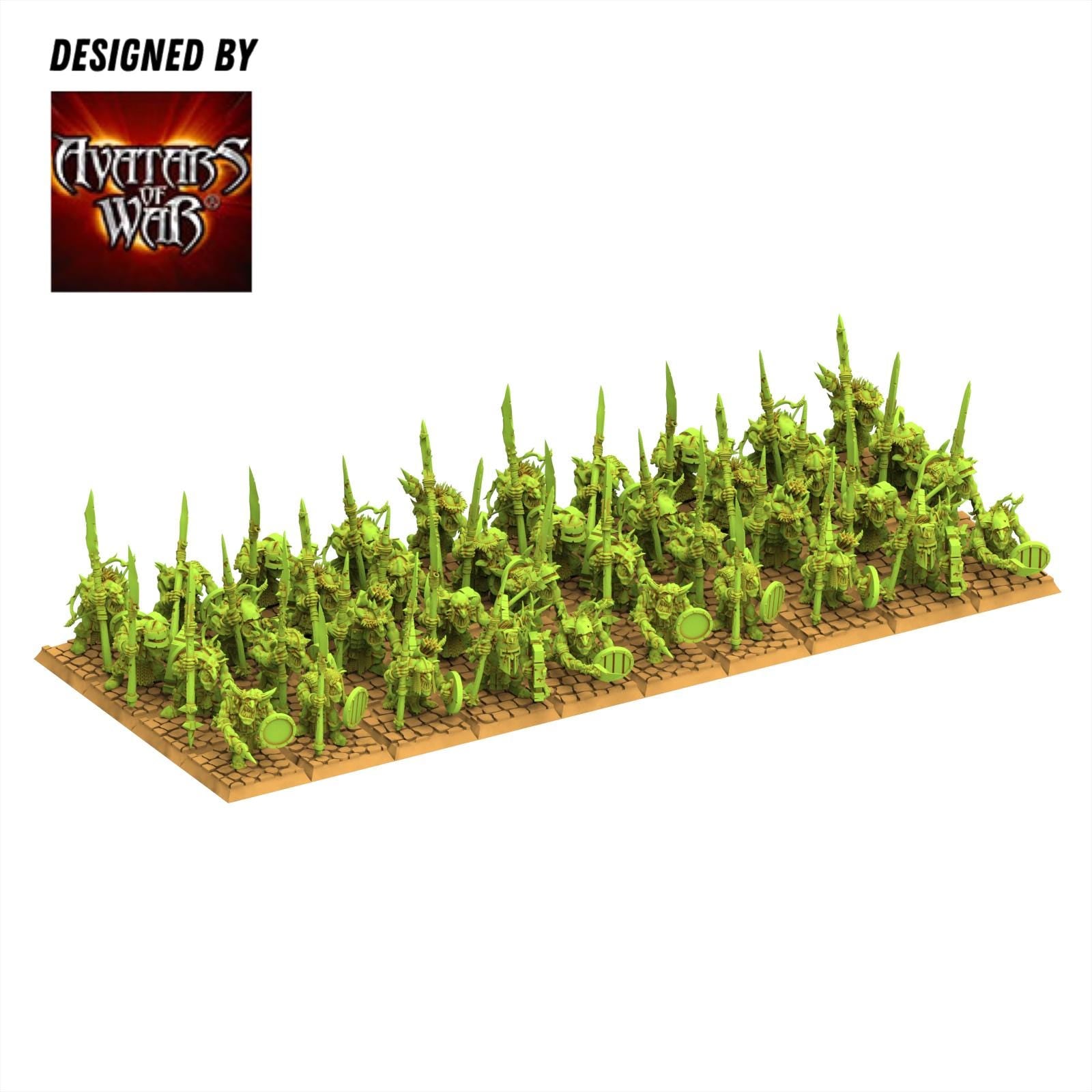 Orc & Goblin - Goblin Spearmen - monopose - 28/32mm scale - Avatar of War