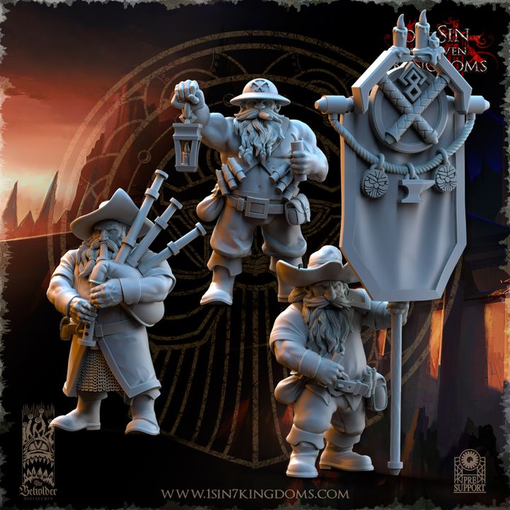 Dwarves - Miners - Dwarven Kingdoms  -  The Beholder Miniatures