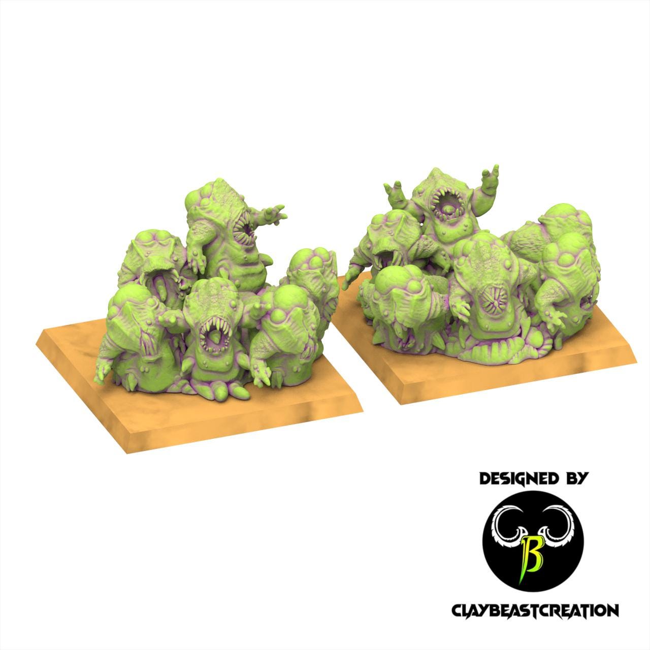 Demon - x4 Wormlings - Dark Legions - ClayBeastCreation
