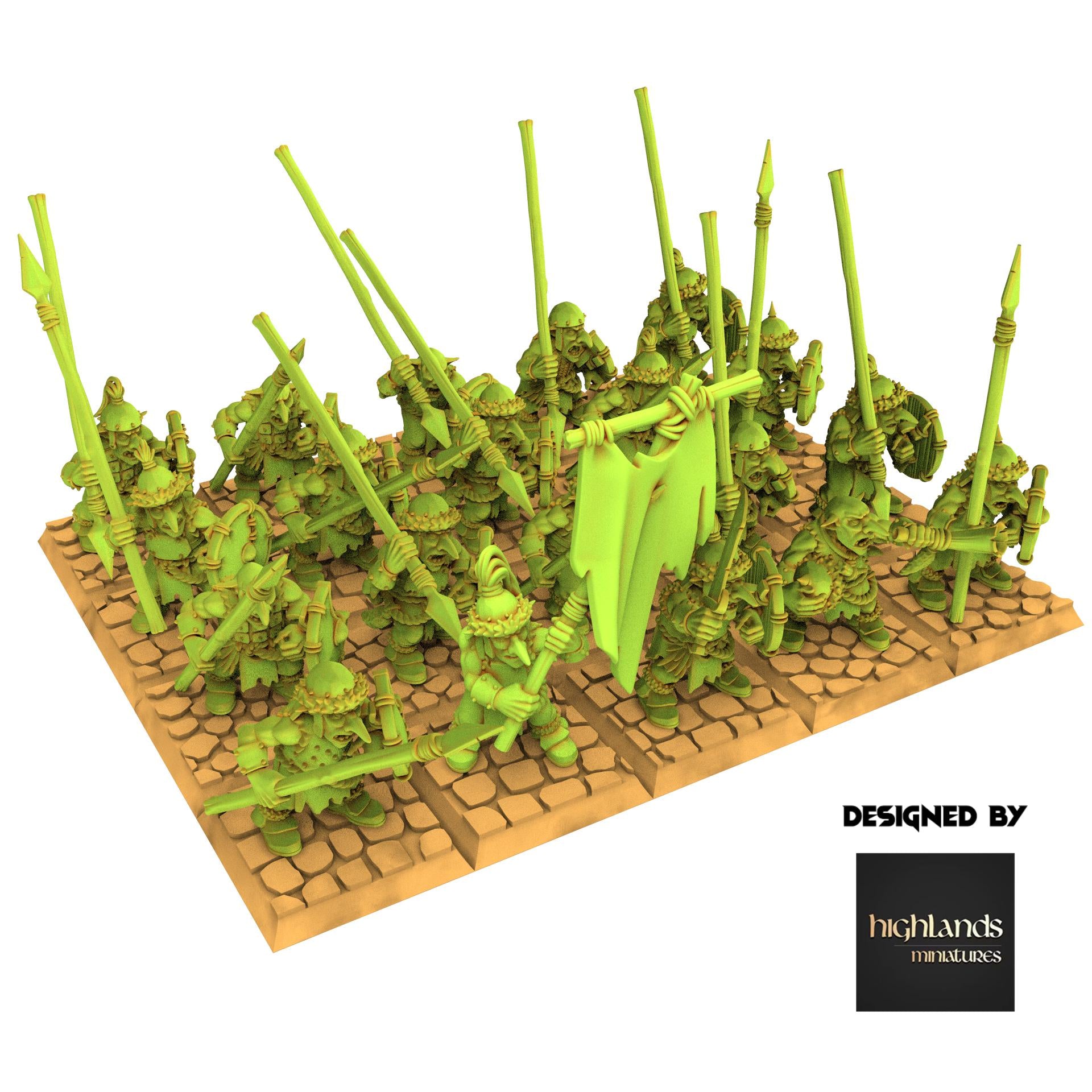 Orc & Goblin - Spearmen - Steppe Goblin - Highlands Miniature
