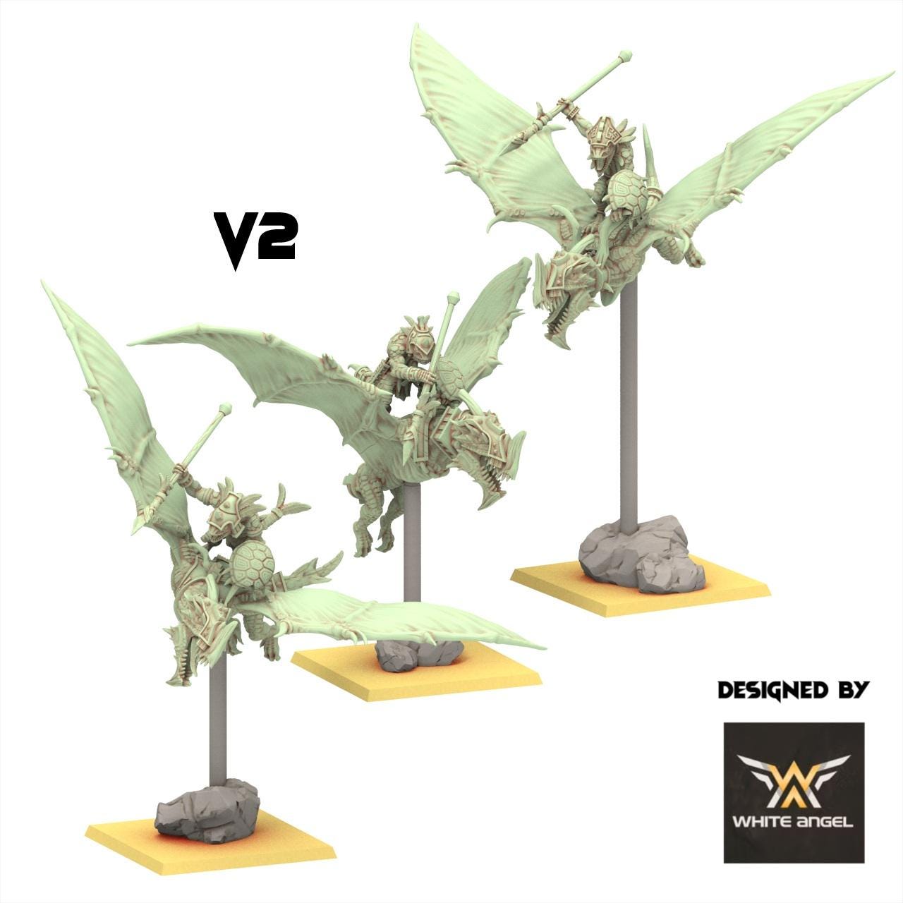 Lizardmen 28/32mm - Skycrawler Lizards - White Angel Miniatures