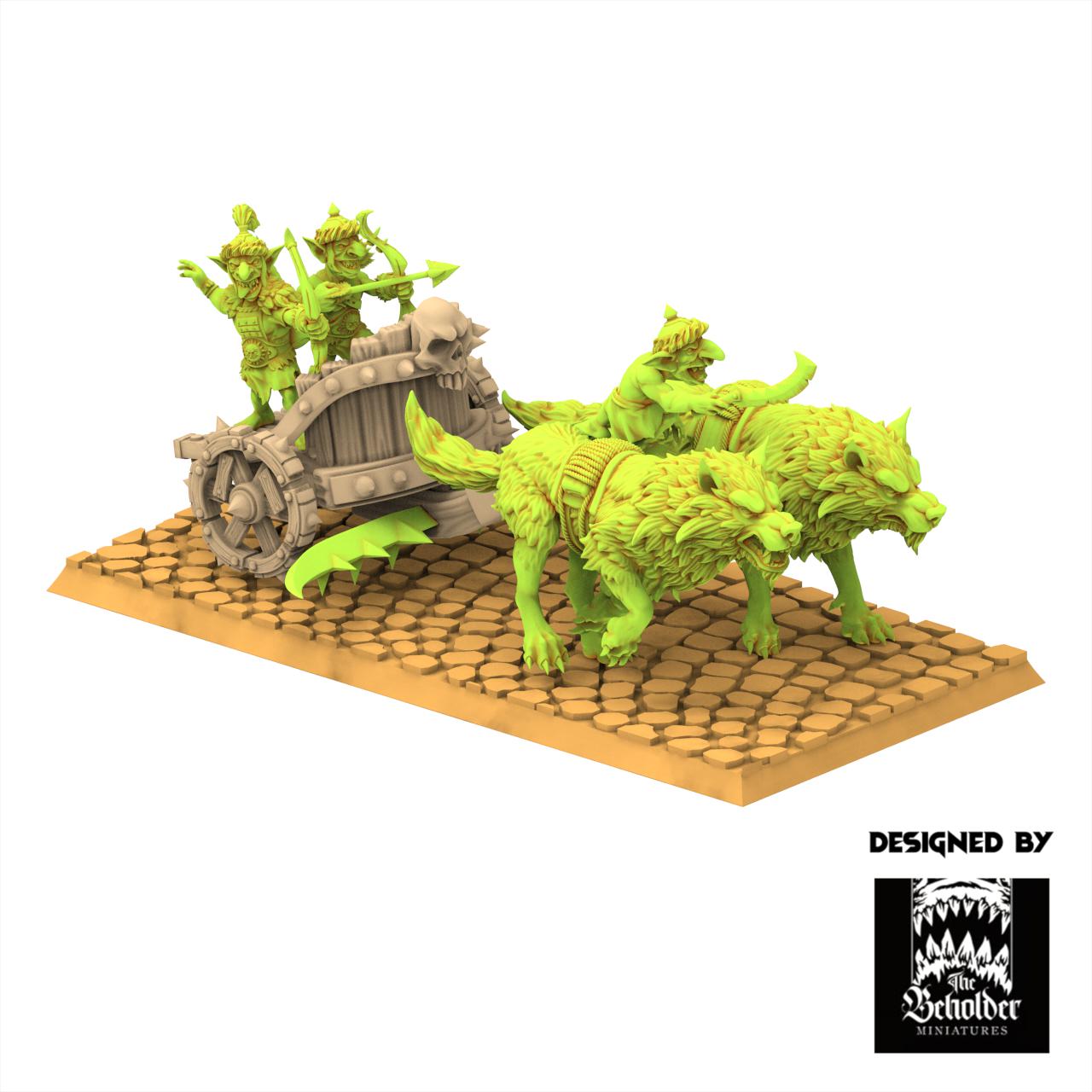 Orc & Goblin - Goblin Chariot Archer - The Black horde - The Beholder Miniatures