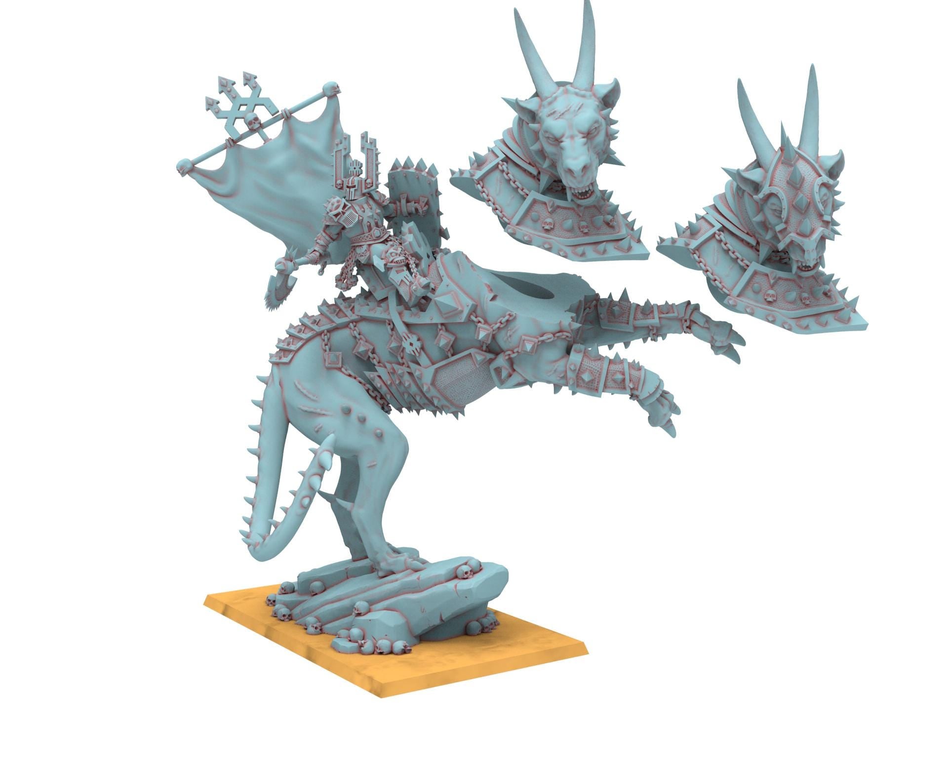 Fantasy Chaos - Blood God Lord on Manticore - Lost Kingdom Miniatures
