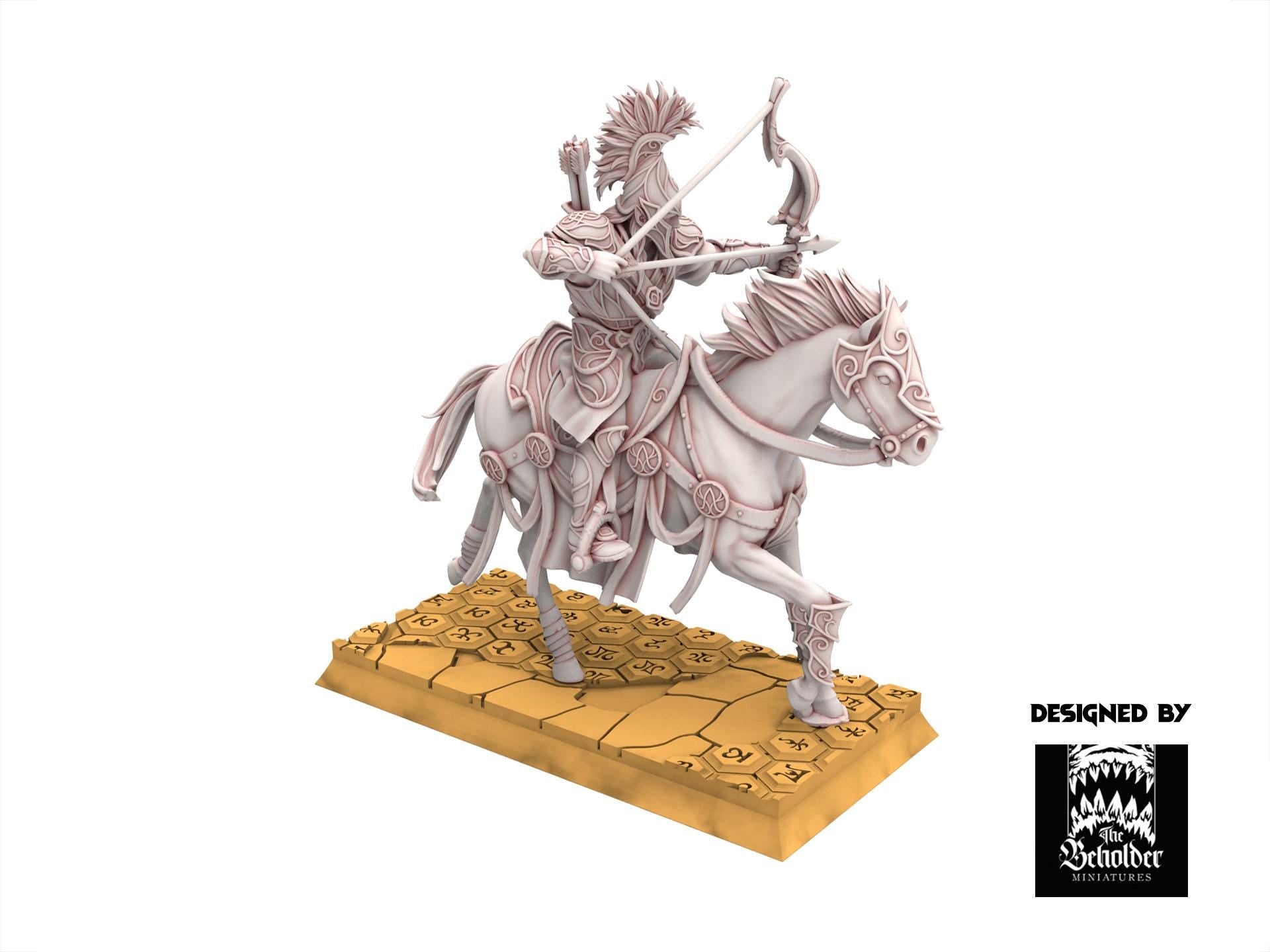 Hight Elves - x5 Archers Cavalry - Silvermoor - The Beholder Miniatures