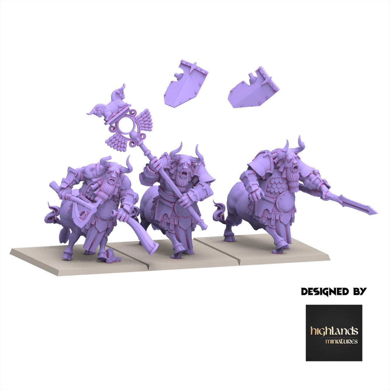 Chaos Dwarves - Minotaurs Weapons & Shield - Sons of Marduk - Highlands Miniatures