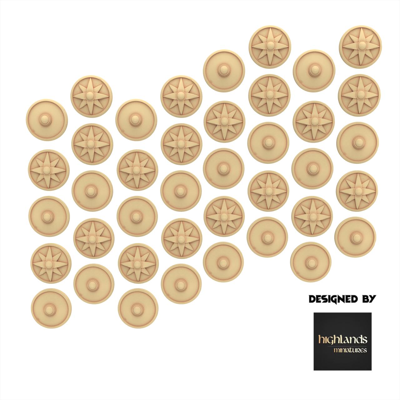 Imperial Fantasy - 40 Round Shields - Sunland - Highlands Miniatures