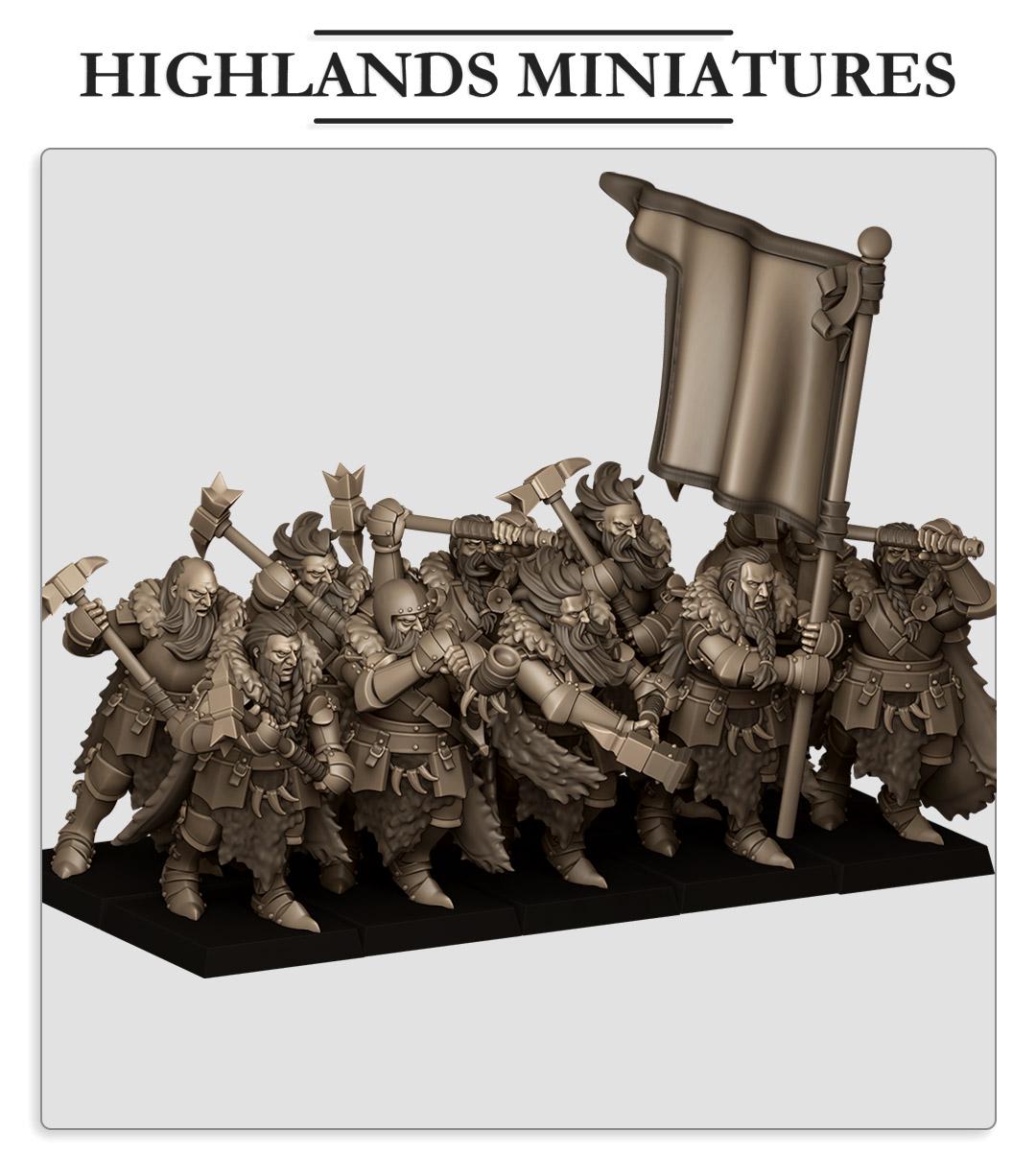 Imperial Fantasy - Mergenheim knights on foot - Sunland - Highlands Miniatures