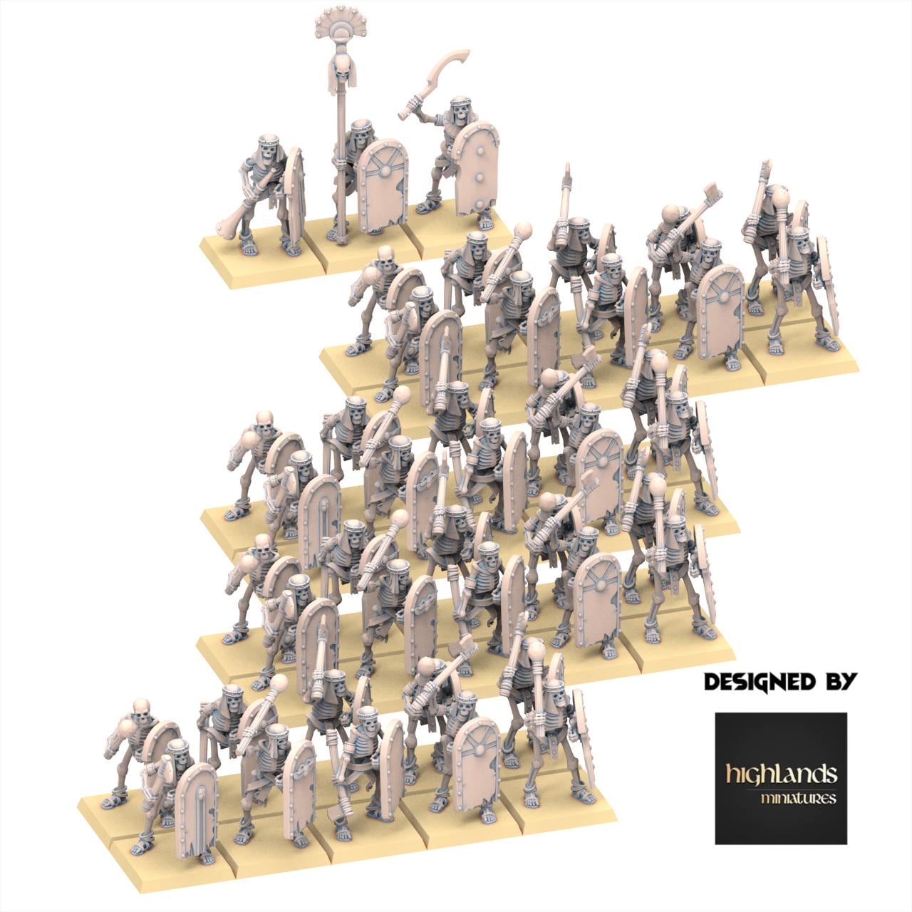 Eternal Dynasties - Ancient Skeletons with Hand Weapons - Eternal Dynasties - Highlands Miniatures