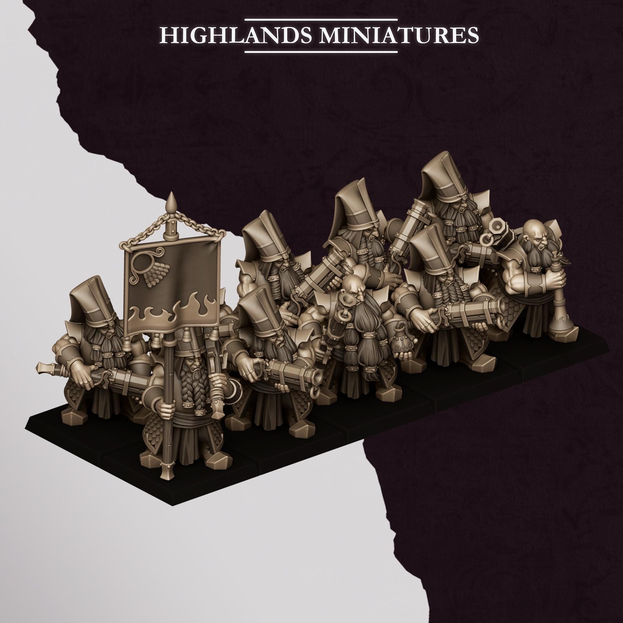 Chaos Dwarves - Shooter With Blunderbuss - Sons of Marduk - Highlands Miniatures