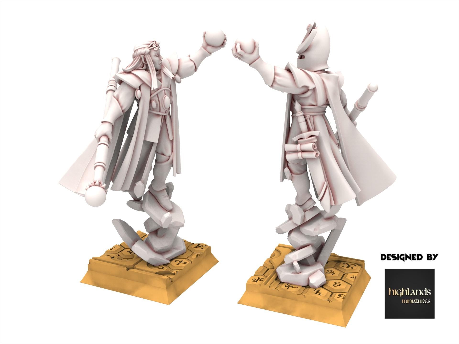 Hight Elves - Mage on Foot - AEGEAN - Highlands Miniatures
