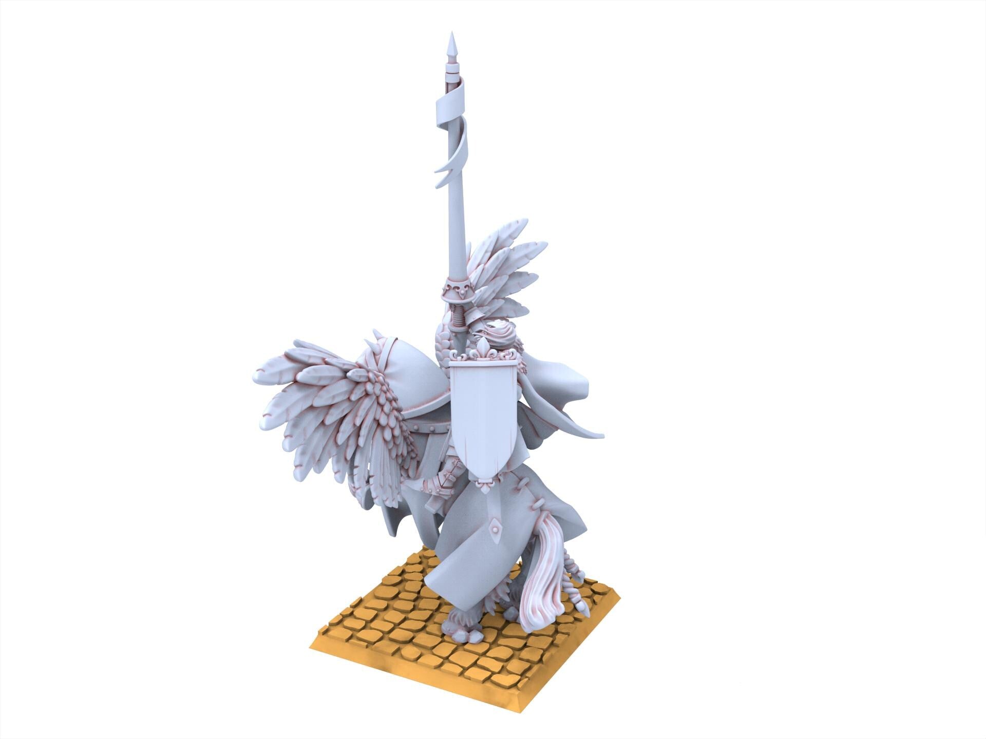 Arthurian Knights - Duke on Pegasus with Spear and Sword - Gallia - Highlands Miniatures