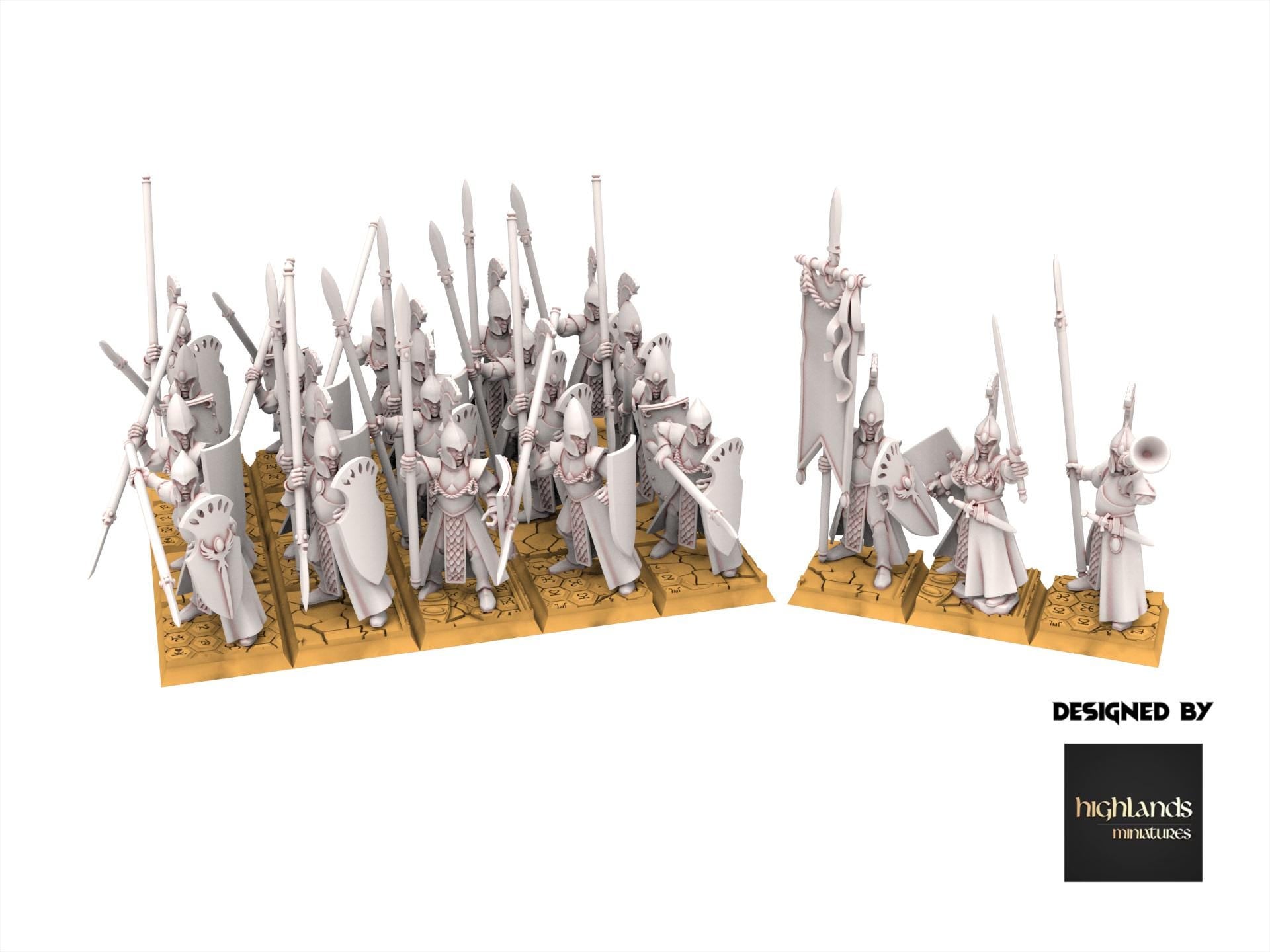 Hight Elves - Spearmen - Aegean - Highlands Miniatures
