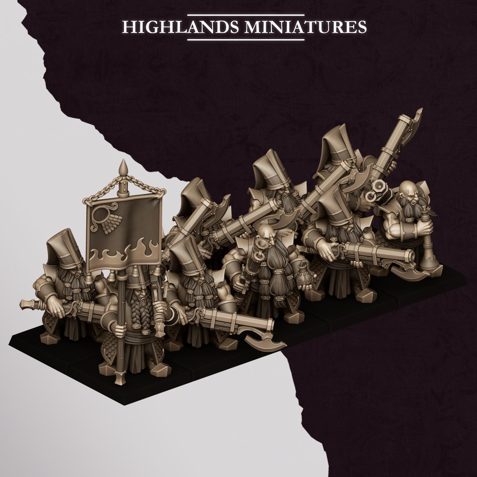 Chaos Dwarves - Shooters With Jezail - Sons of Marduk - Highlands Miniatures