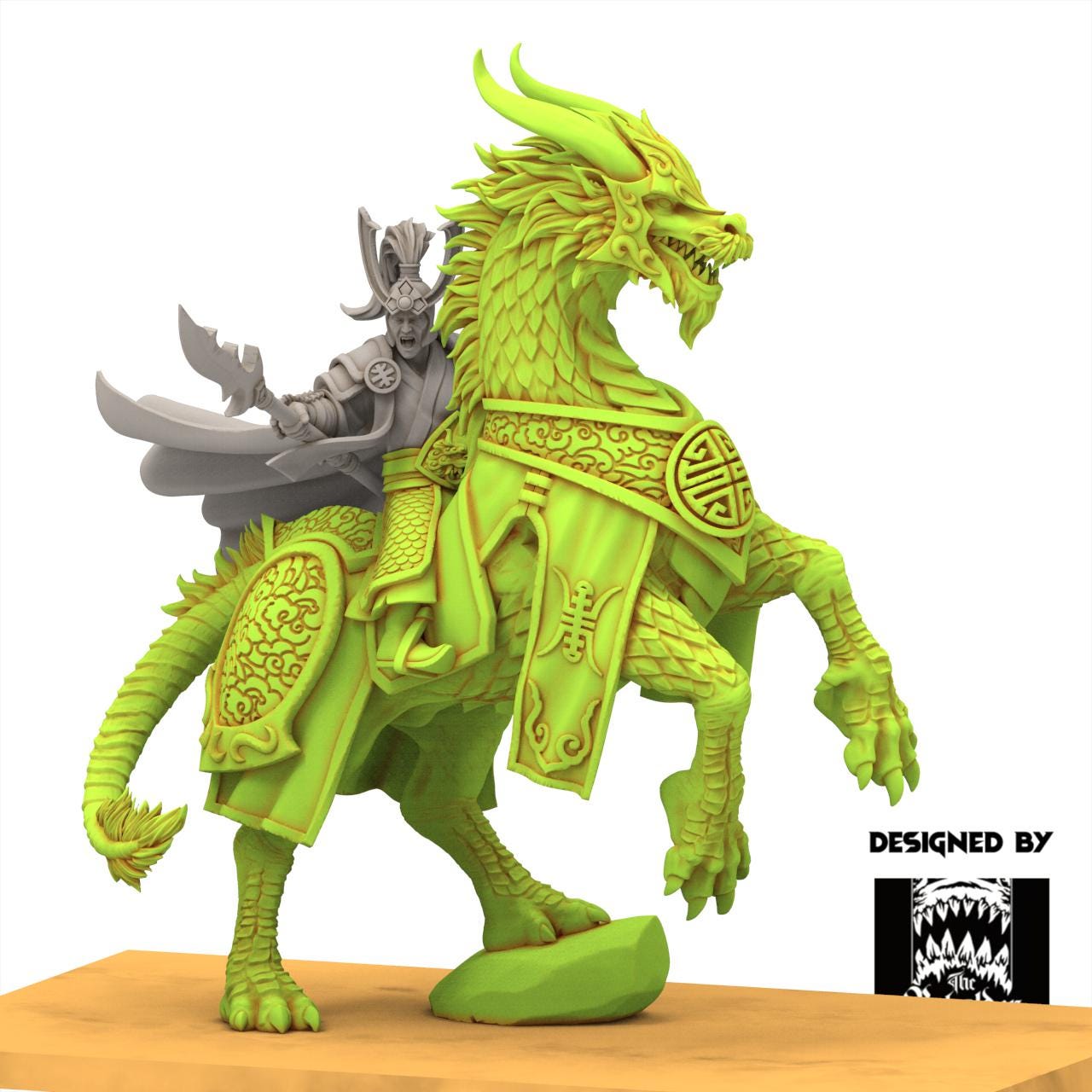 East Empire - Hayoran, Warlord on Imperial Dragon Horse - Astarii Dynasty - 28&32mm - The Beholder Miniatures