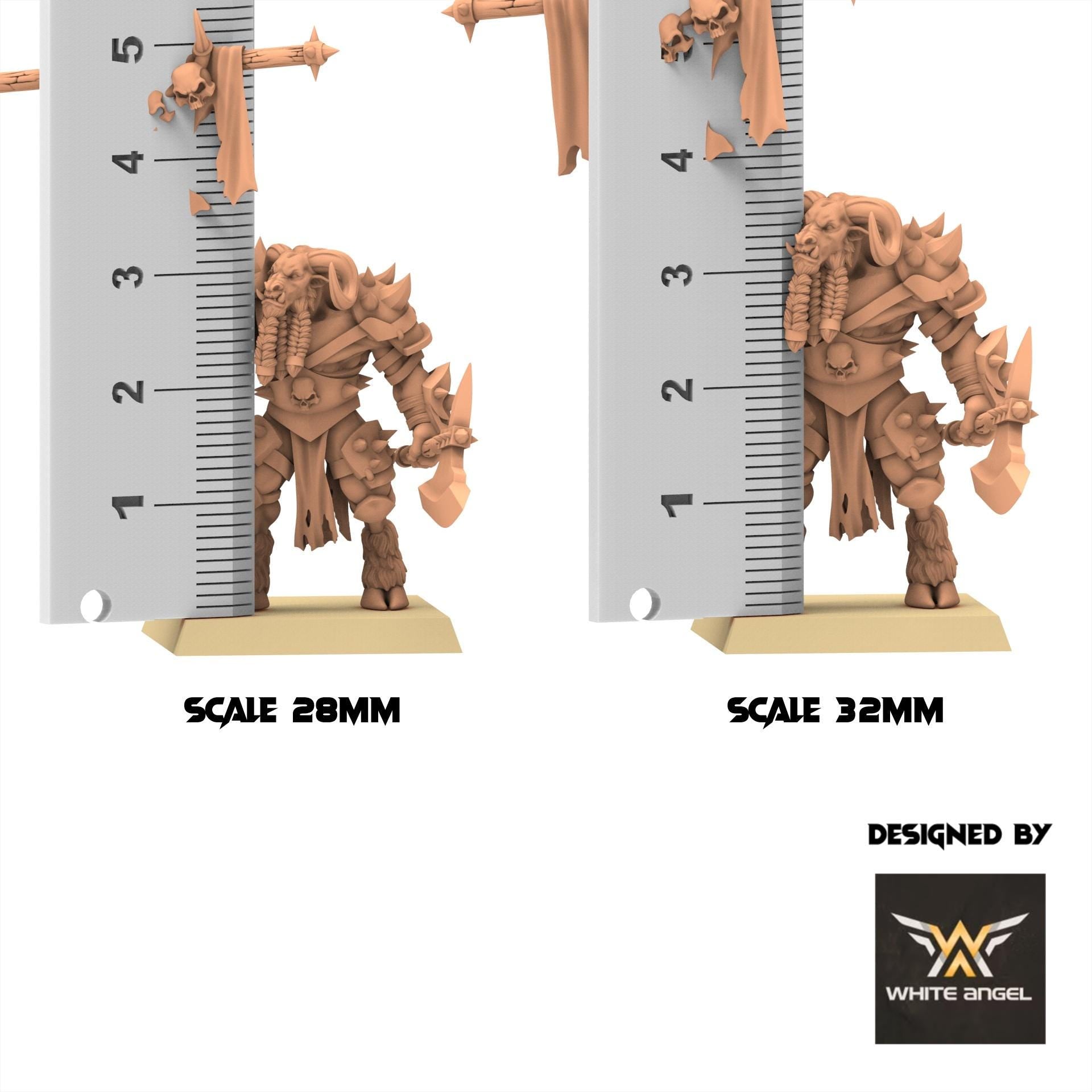 Beastmen - Heavy Beast Warrior - White Angel Miniatures