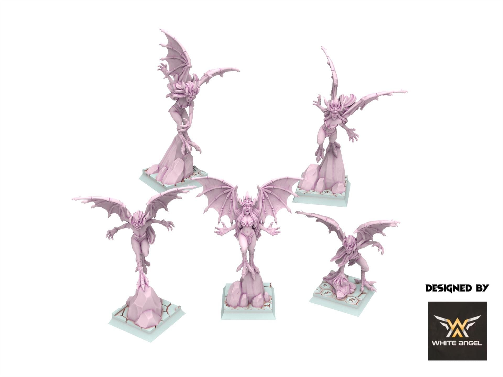 Dark Elves - x5 Harpies - Slaves of Darkness - White Angel Miniatures