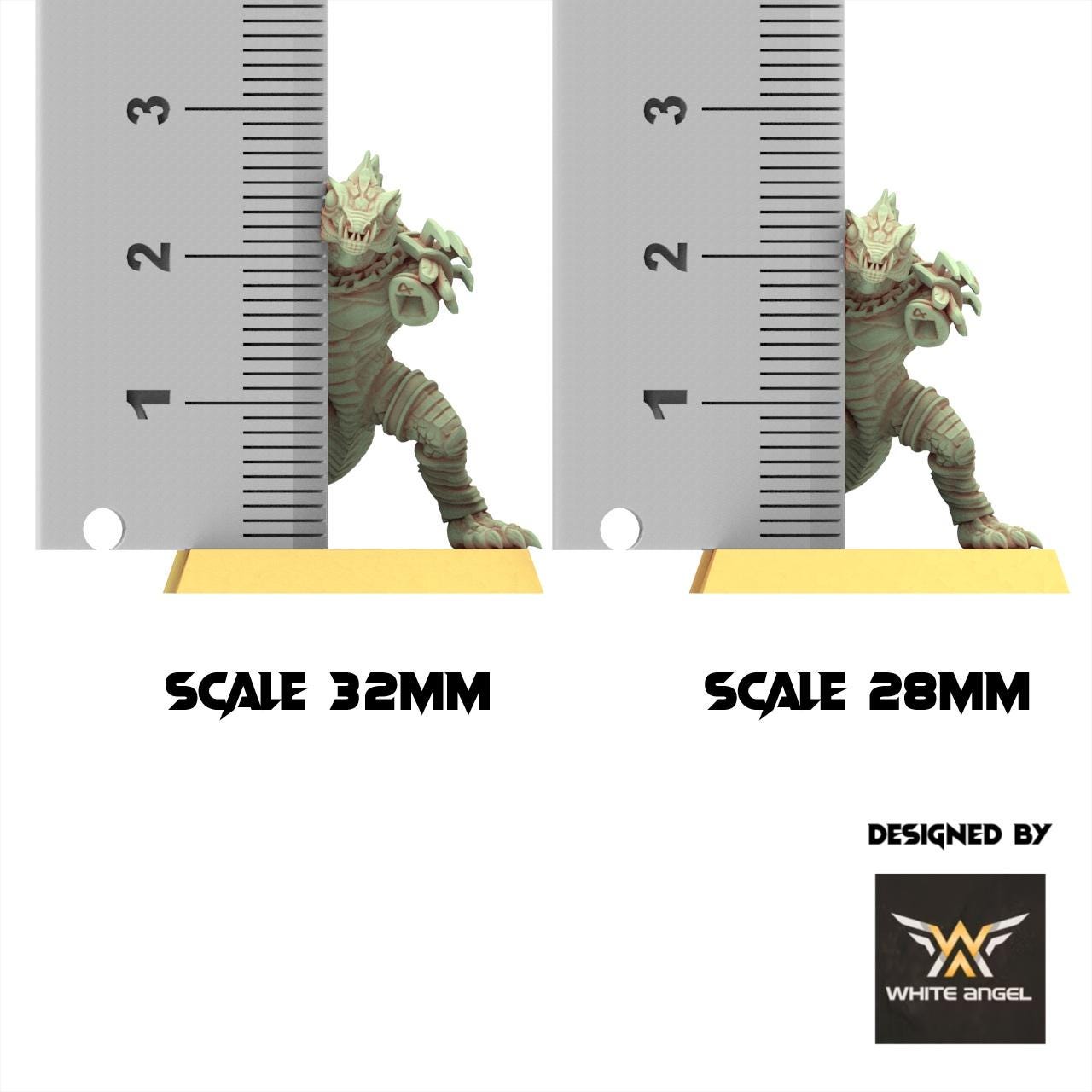 Lizardmen 28/32mm - Slippery Lizards with Javelins and Shields - White Angel Miniatures