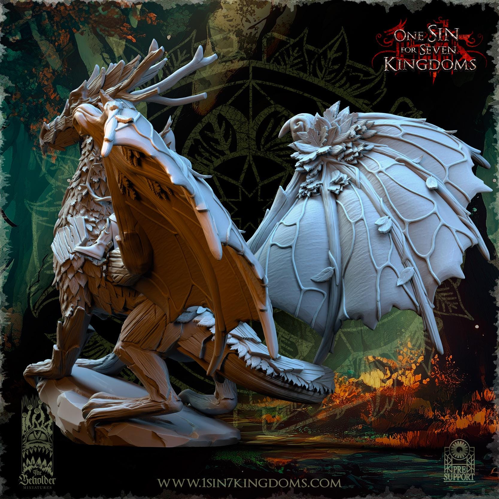 Sylvan Elves - King on Dragon Forest - Evergreen Elves - The Beholder Miniatures