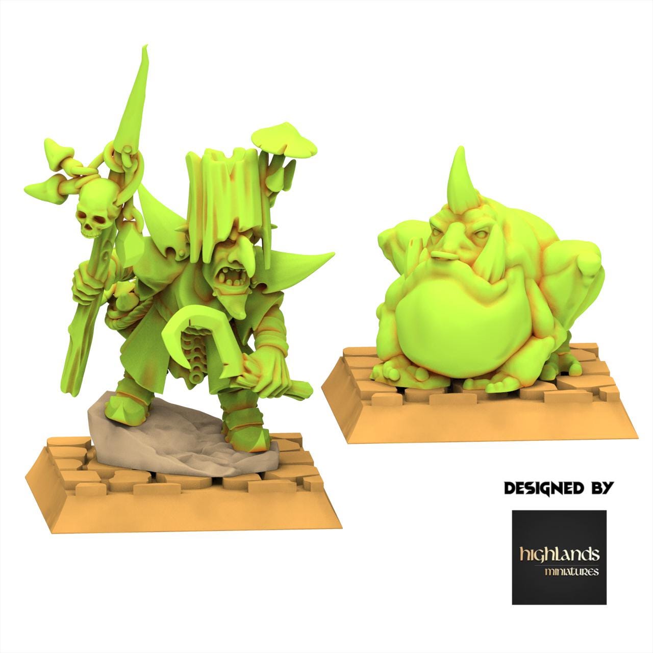 Orc & Goblin - Grubnax and Croakulus - Goblin tribes - Highlands Miniature