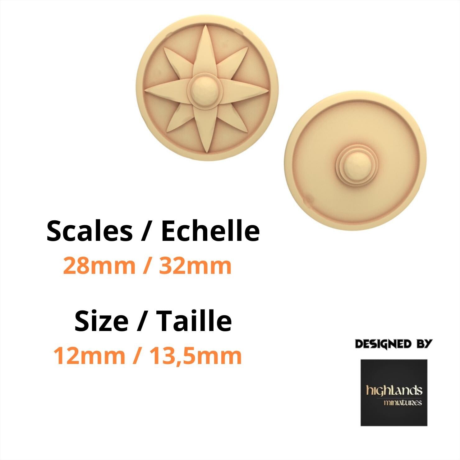Imperial Fantasy - 40 Round Shields - Sunland - Highlands Miniatures