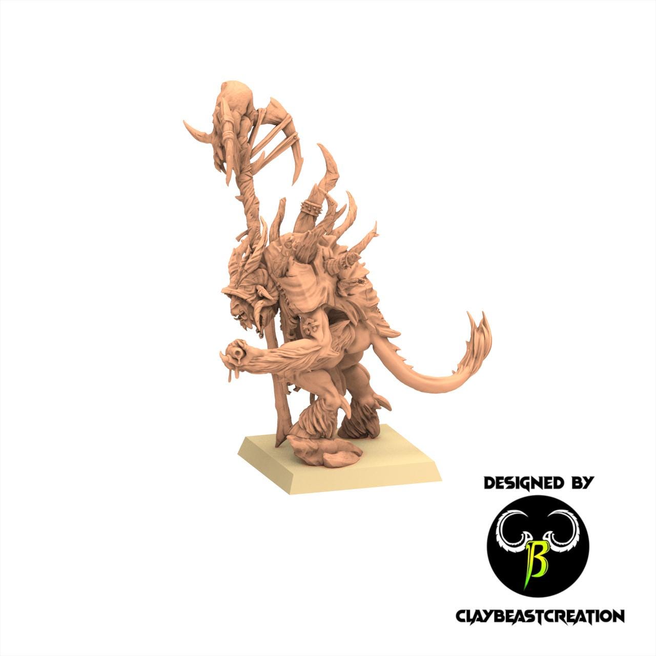 Beastmen - Shaman V4 of Chaos from the East - Fallen Beast - ClayBeastCreation