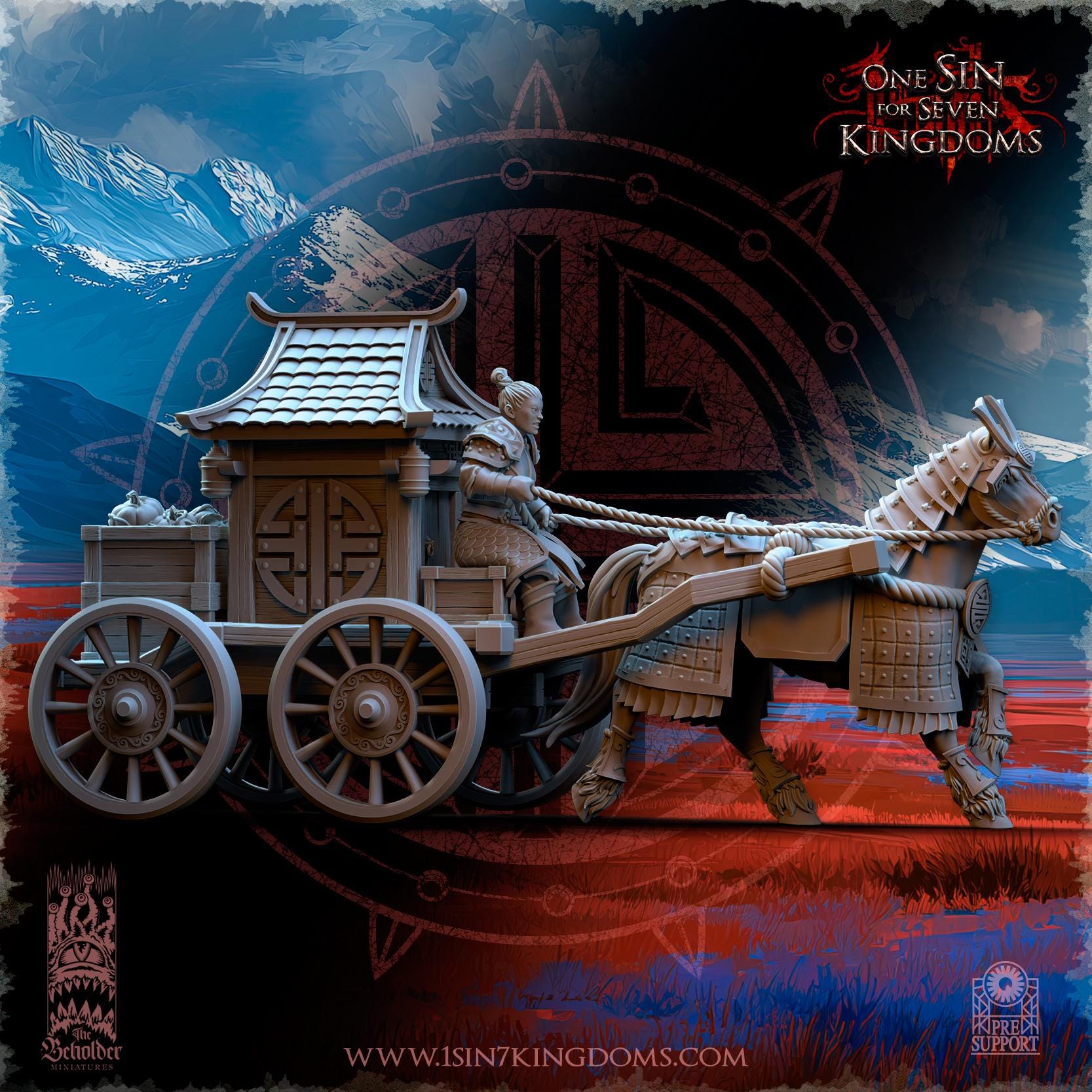 East Empire - Imperial Supply Chariot - Astarii Dynasty - 28&32mm - The Beholder Miniatures