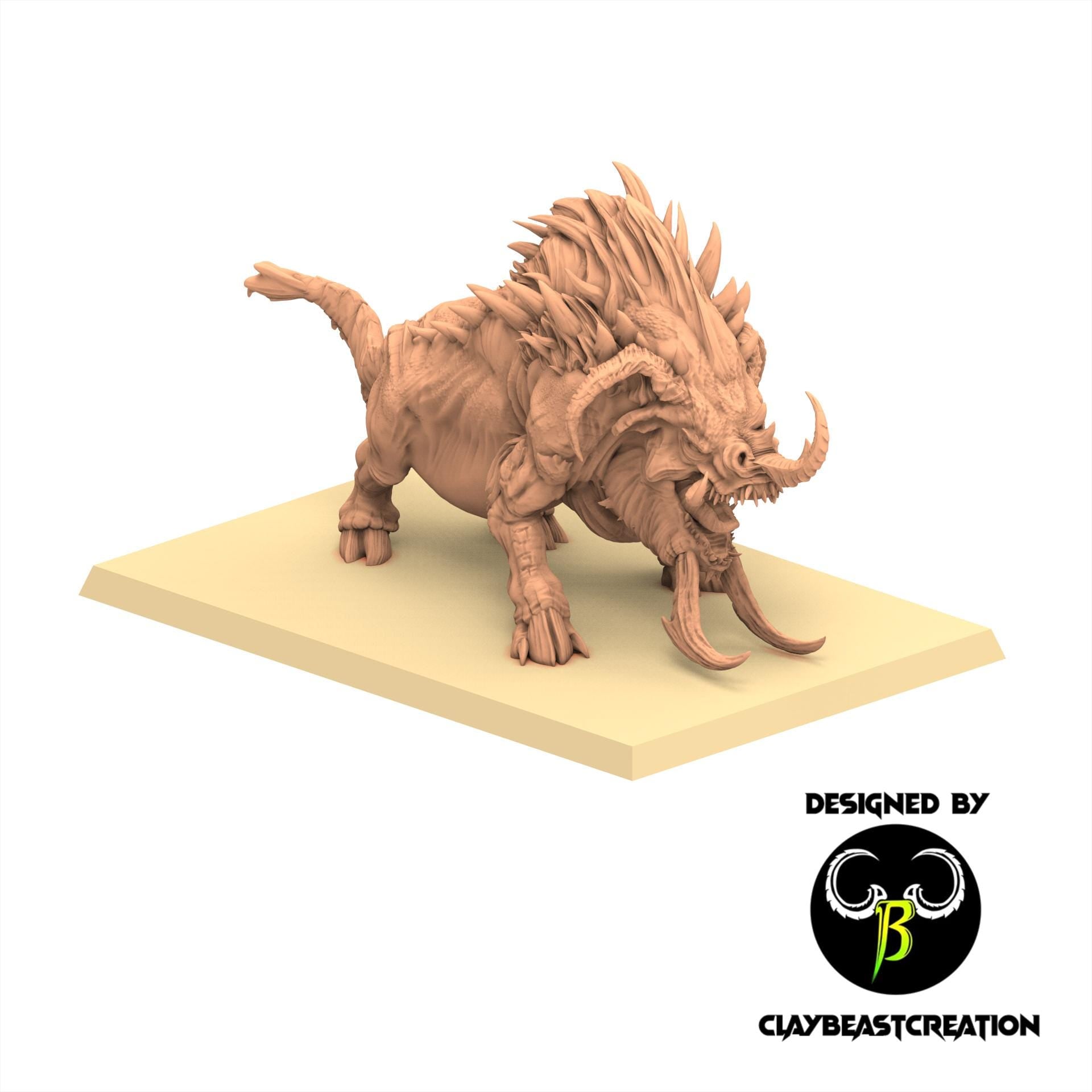 Beastmen - Savage Warboar - Fallen Beast - ClayBeastCreation