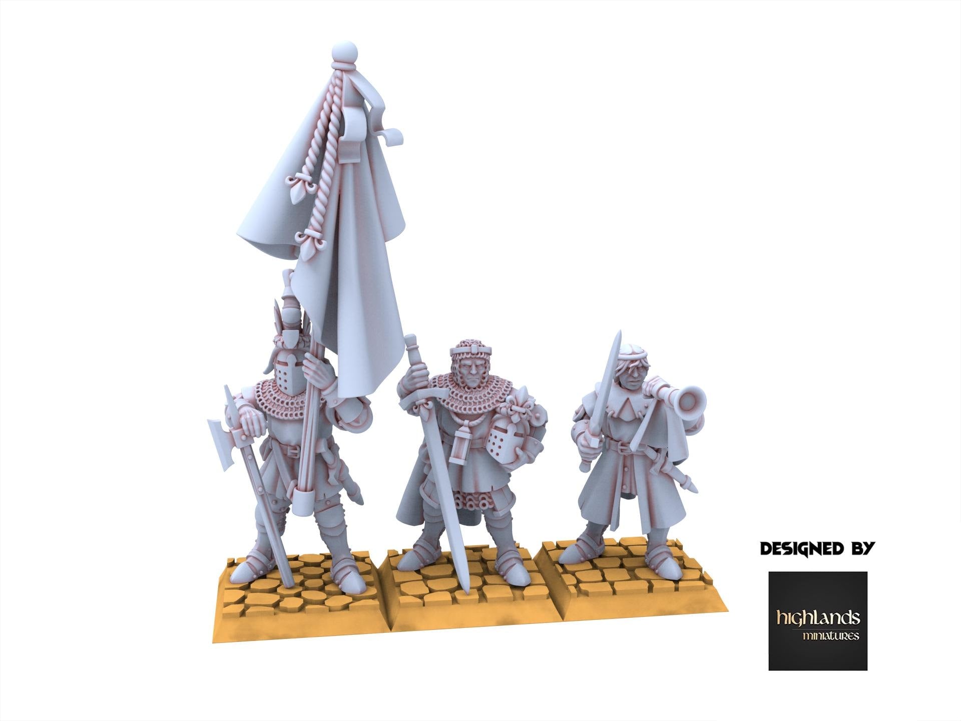Arthurian Knights - Knights on Foot - Gallia - Highlands Miniatures