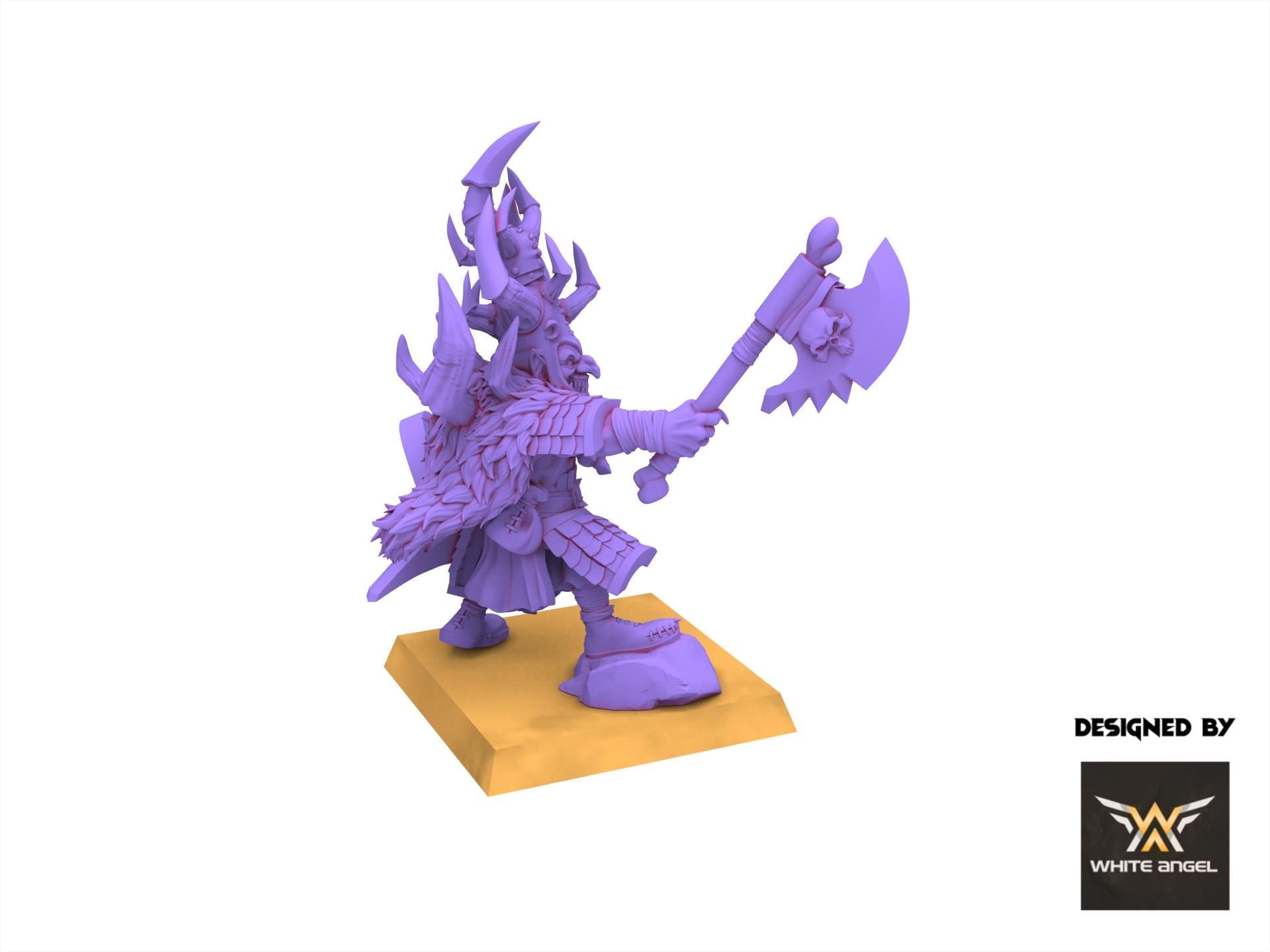 Chaos Dwarves - Goblin Commander - Infernal Dwarves - White Angel Miniatures