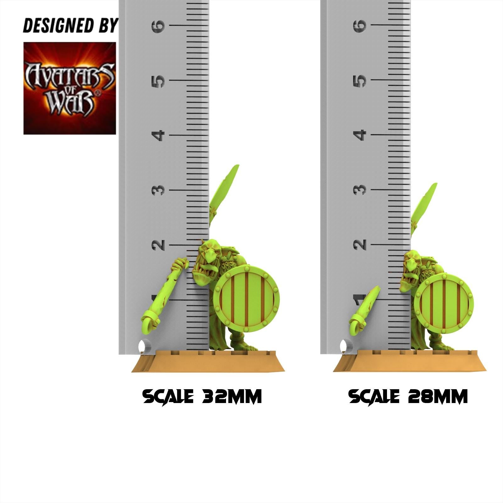 Orc & Goblin - Goblin Spearmen - monopose - 28/32mm scale - Avatar of War