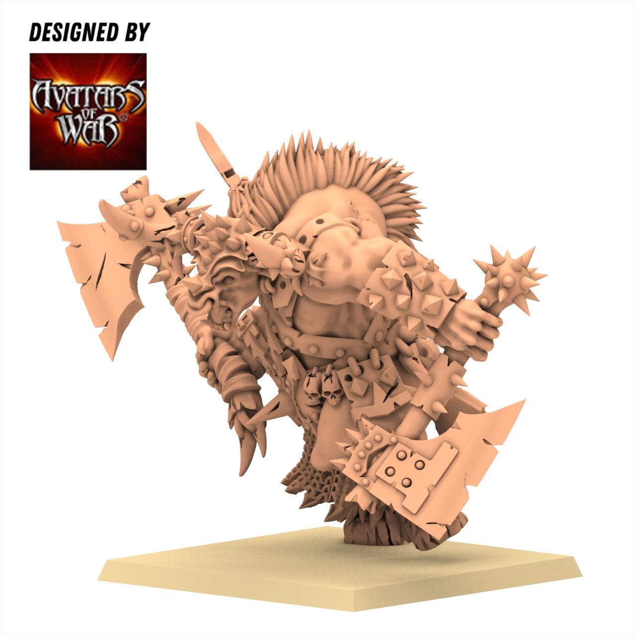Beastmen - Minotaur lord with two weapons - 28&32mm scale - Avatar of War