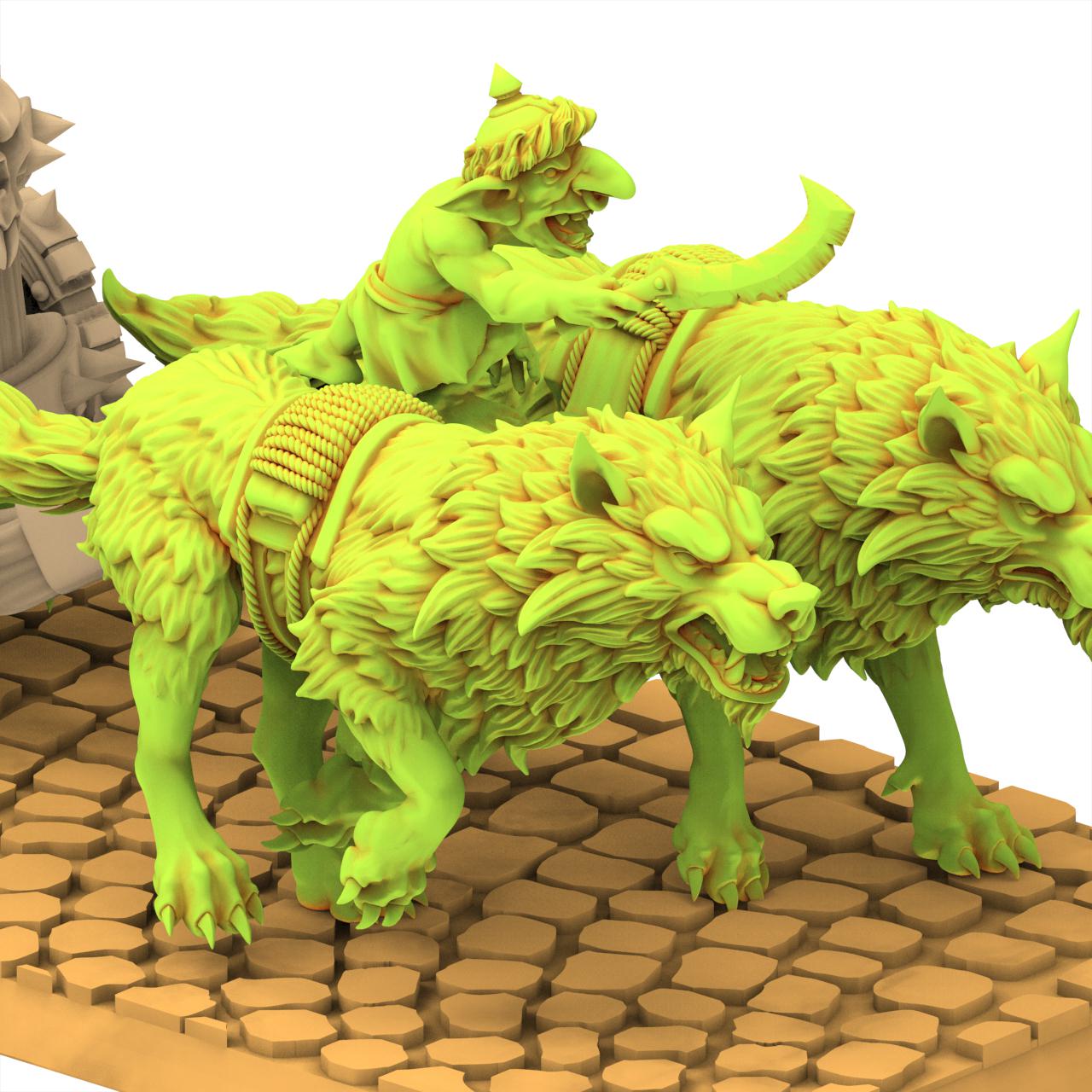 Orc & Goblin - Goblin Chariot Archer - The Black horde - The Beholder Miniatures