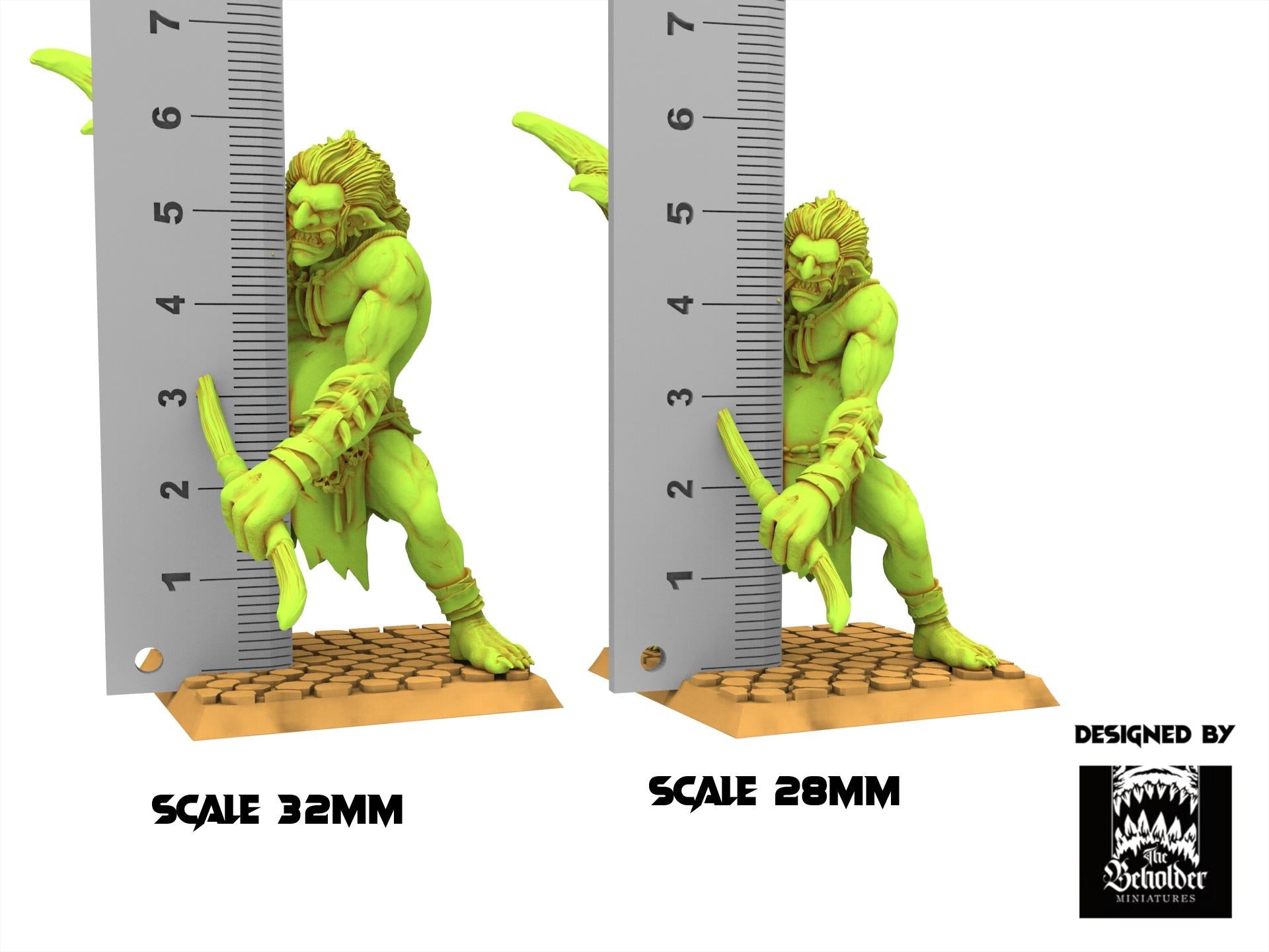 Orc & Goblin - Mountains Trolls - The Black horde - The Beholder Miniatures