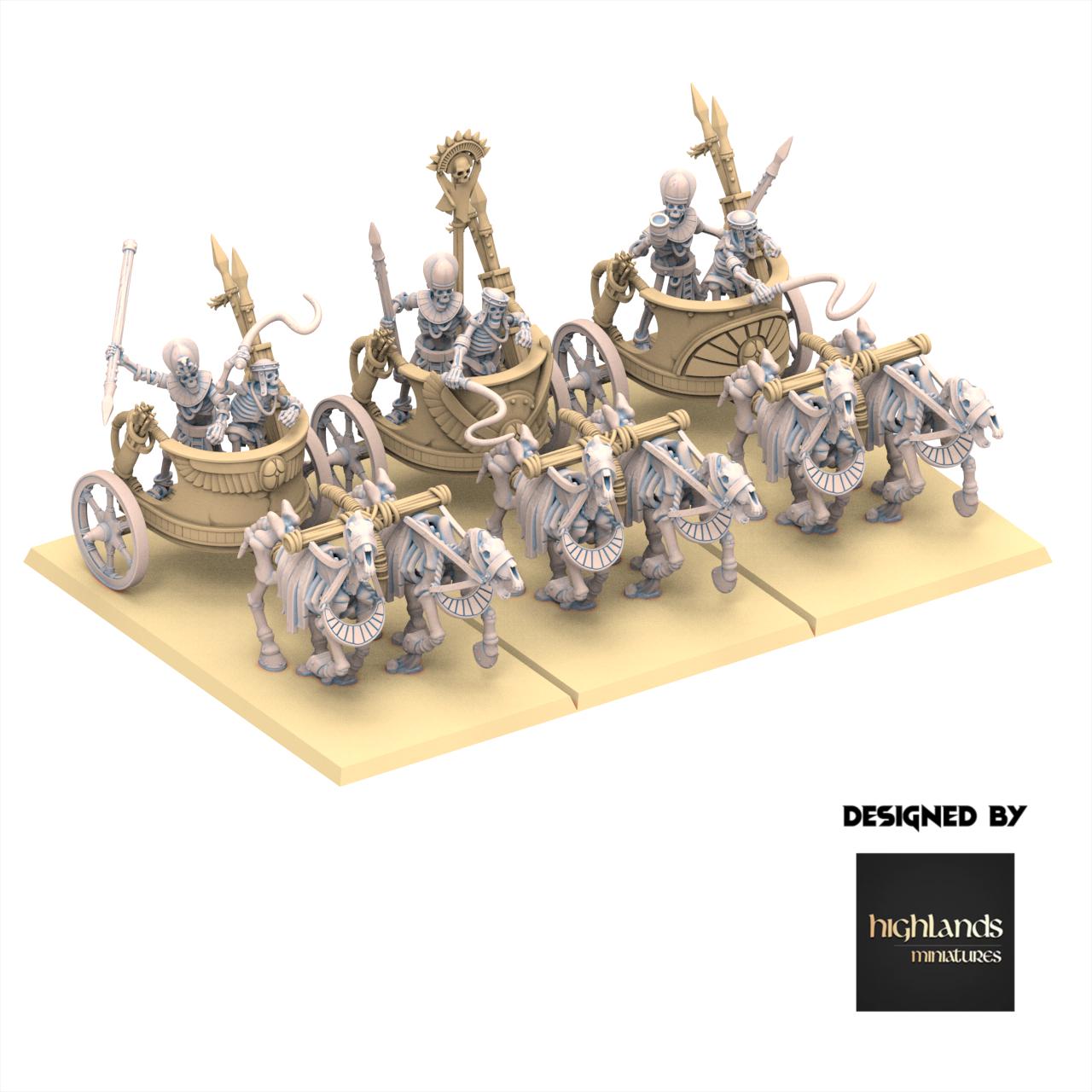 Eternal Dynasties - Ancient Skeletal Chariots - Eternal Dynasties - Highlands Miniatures