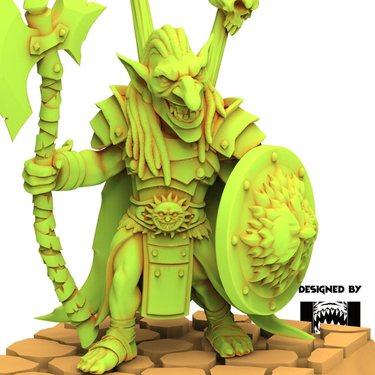 Orc & Goblin - Mortus warlord - The Black horde - The Beholder Miniatures