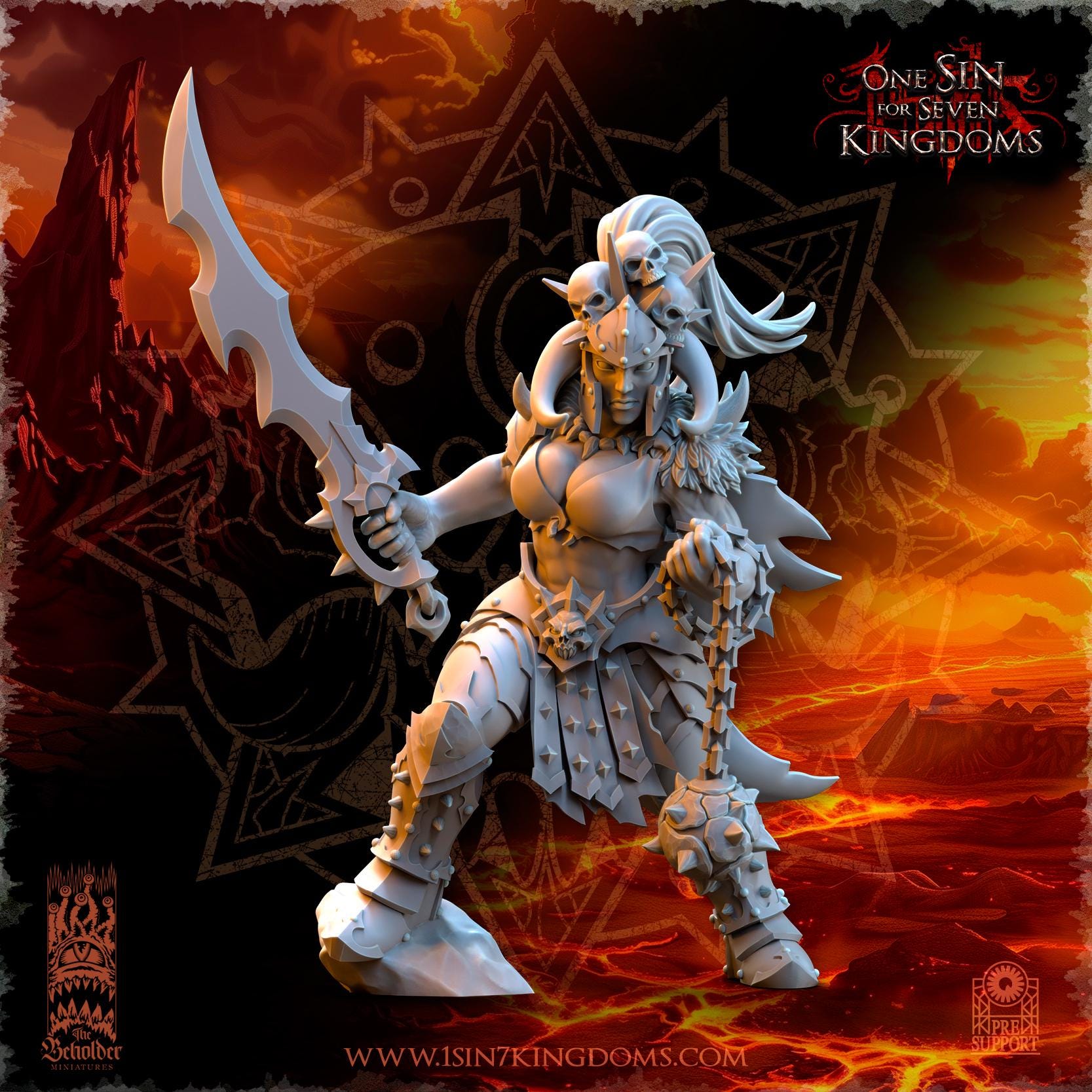 Fantasy Chaos - Vilka, the Slaughter 32mm - Realm of Mayhem - The Beholder Miniatures