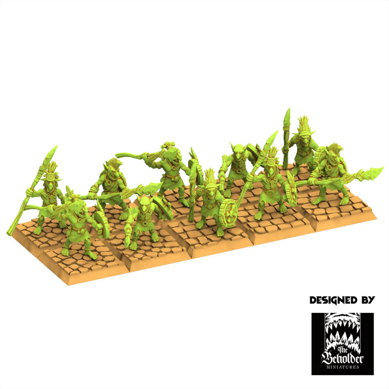 Orc & Goblin - Goblins Jungle Warriors - The Black horde - The Beholder Miniatures