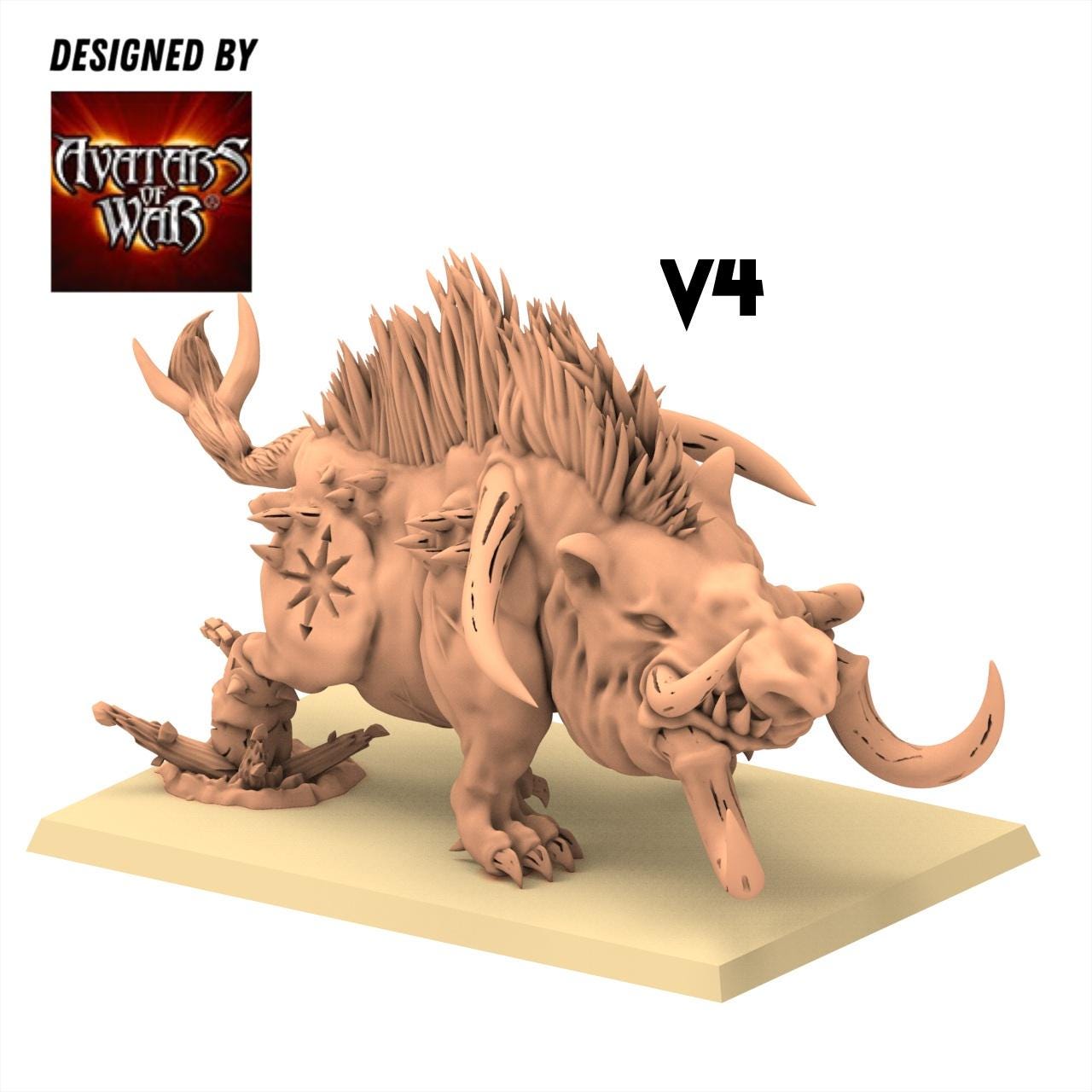 Beastmen - Razortusks - monopose 28&32mm scale - Avatar of War