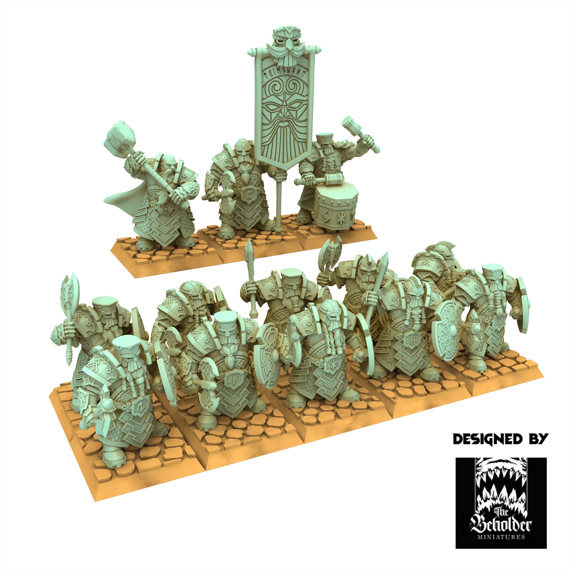 Dwarves - Ironheads Warriors - Dwarven Kingdoms  -  The Beholder Miniatures