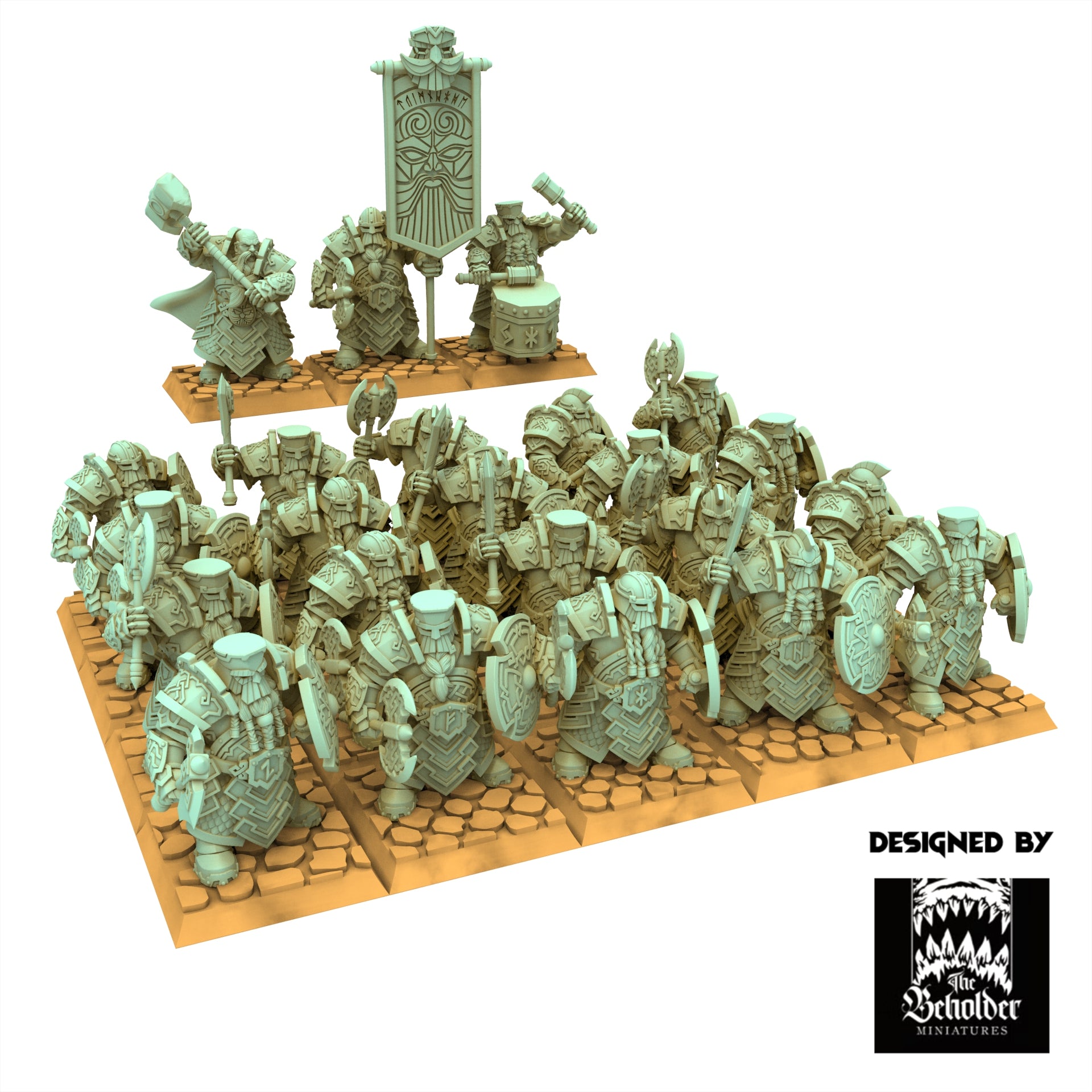 Dwarves - Ironheads Warriors - Dwarven Kingdoms  -  The Beholder Miniatures