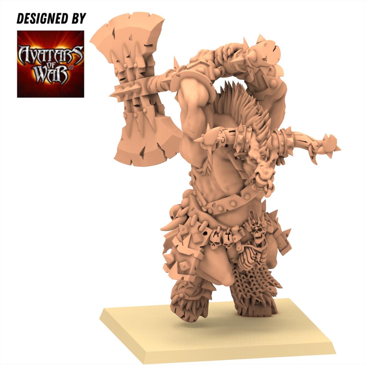 Beastmen - Minotaur lord with great weapon - 28&32mm scale - Avatar of War