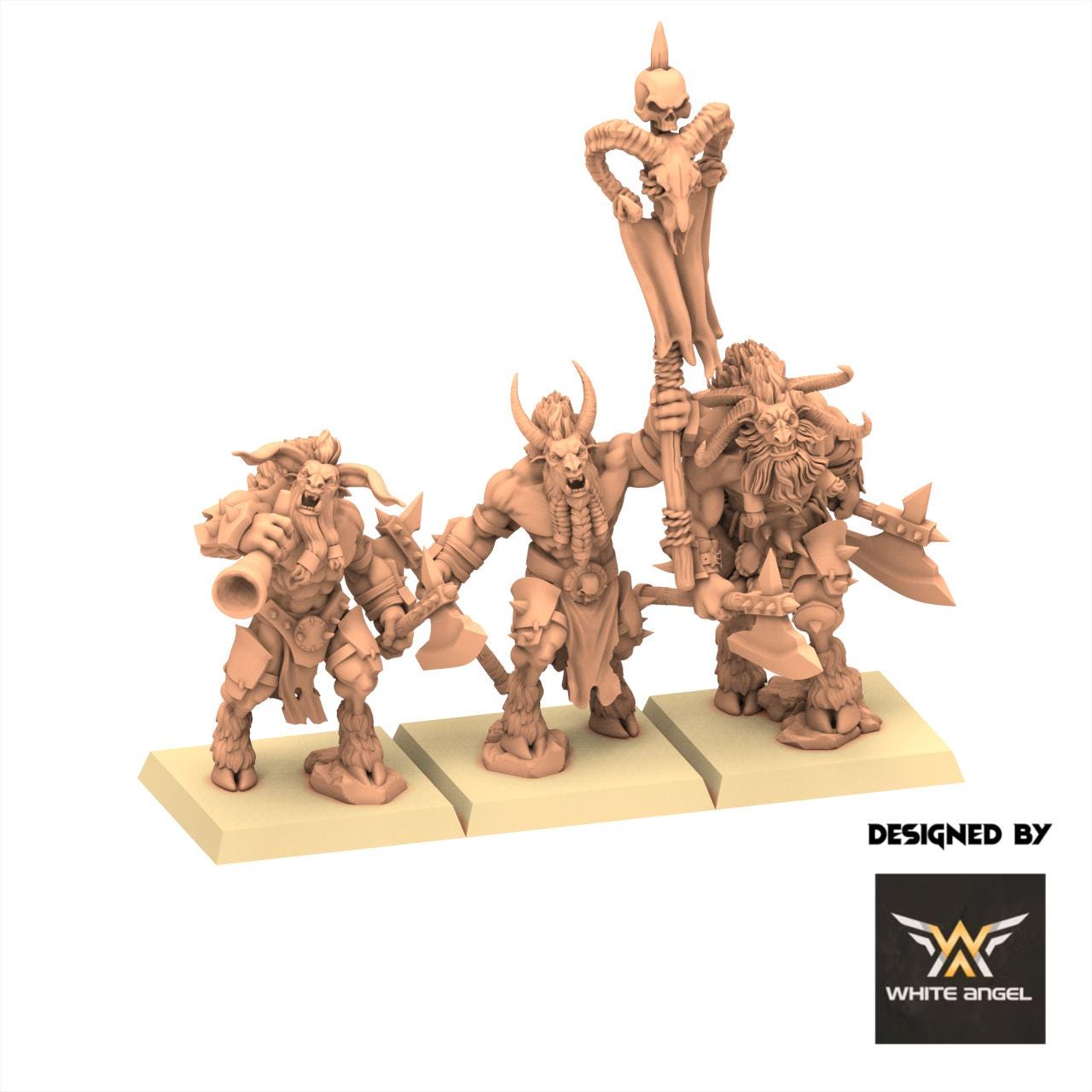 Beastmen - Warrior Beserks - White Angel Miniatures