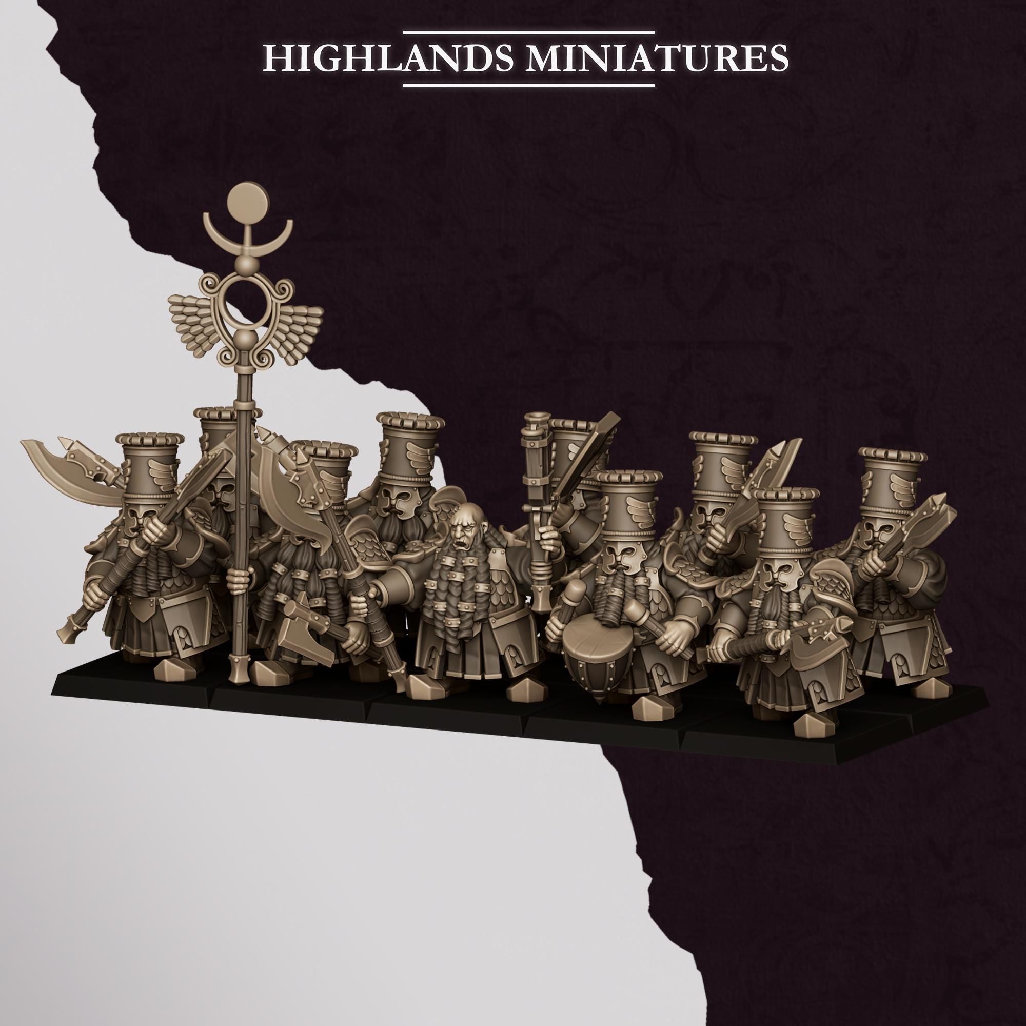 Chaos Dwarves - Heavy Guard With Great Weapons - Sons of Marduk - Highlands Miniatures