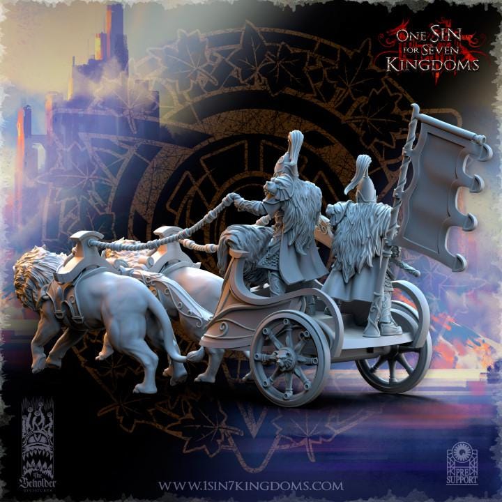 Hight Elves - Bear Guardians Chariot - Silvermoor - The Beholder Miniatures