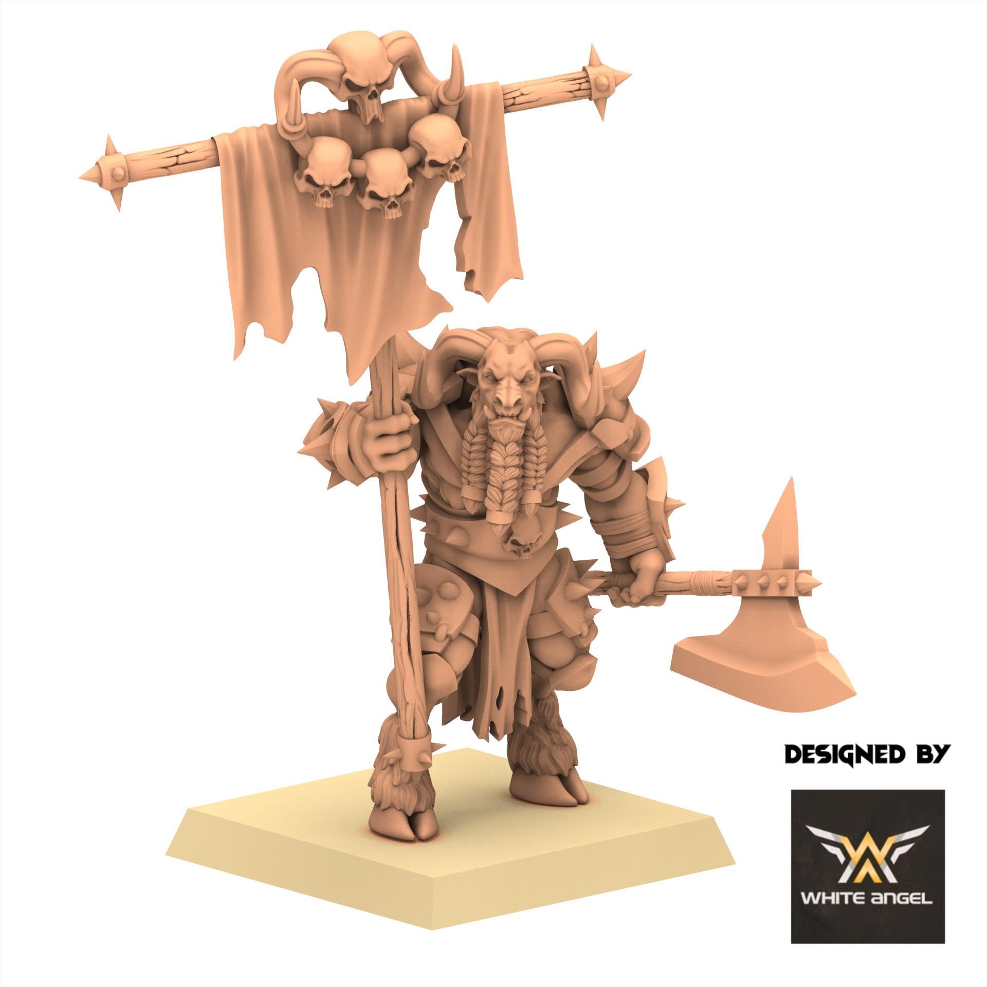Beastmen - Heavy Beast Warrior - White Angel Miniatures
