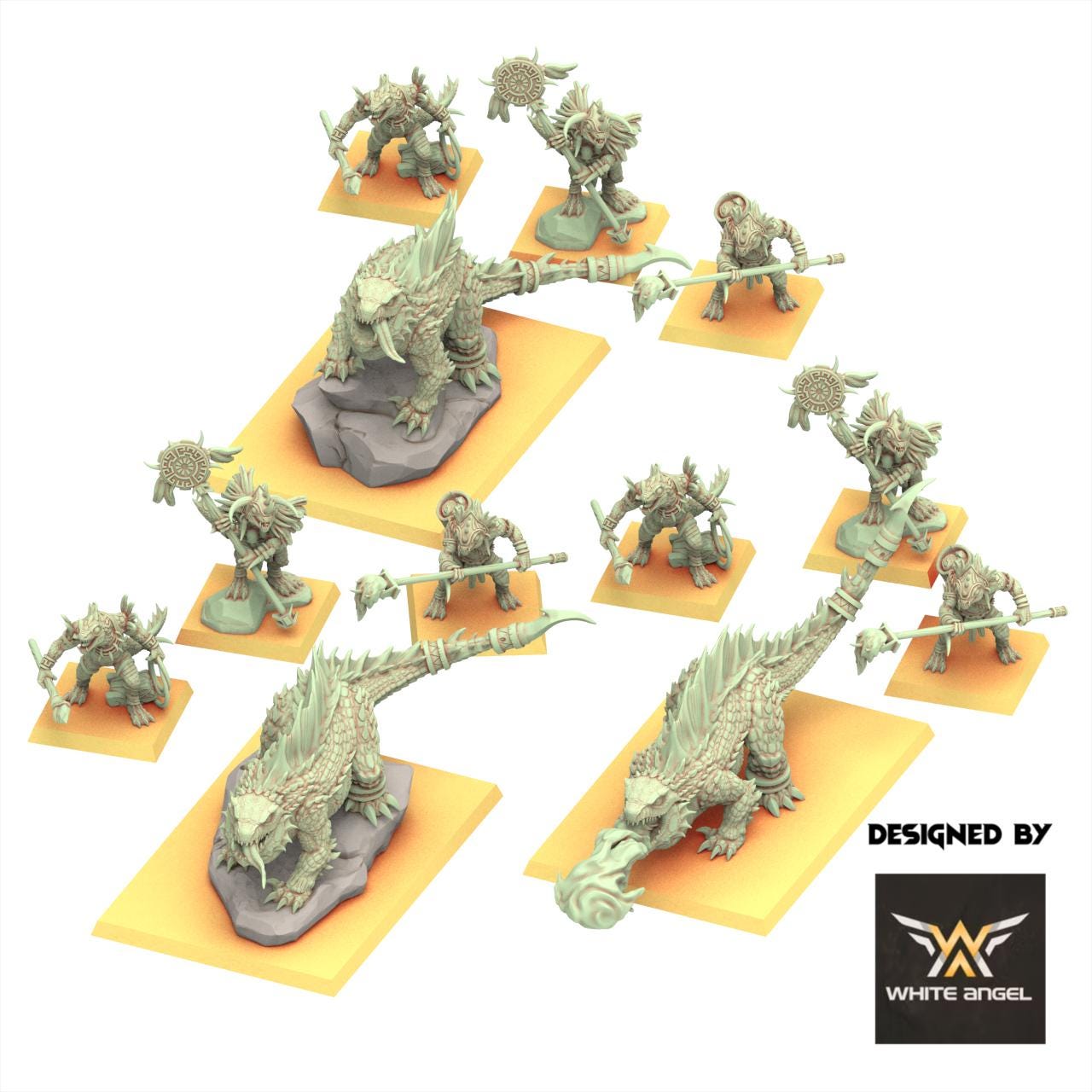 Lizardmen 28/32mm - Fire Lizards - White Angel Miniatures